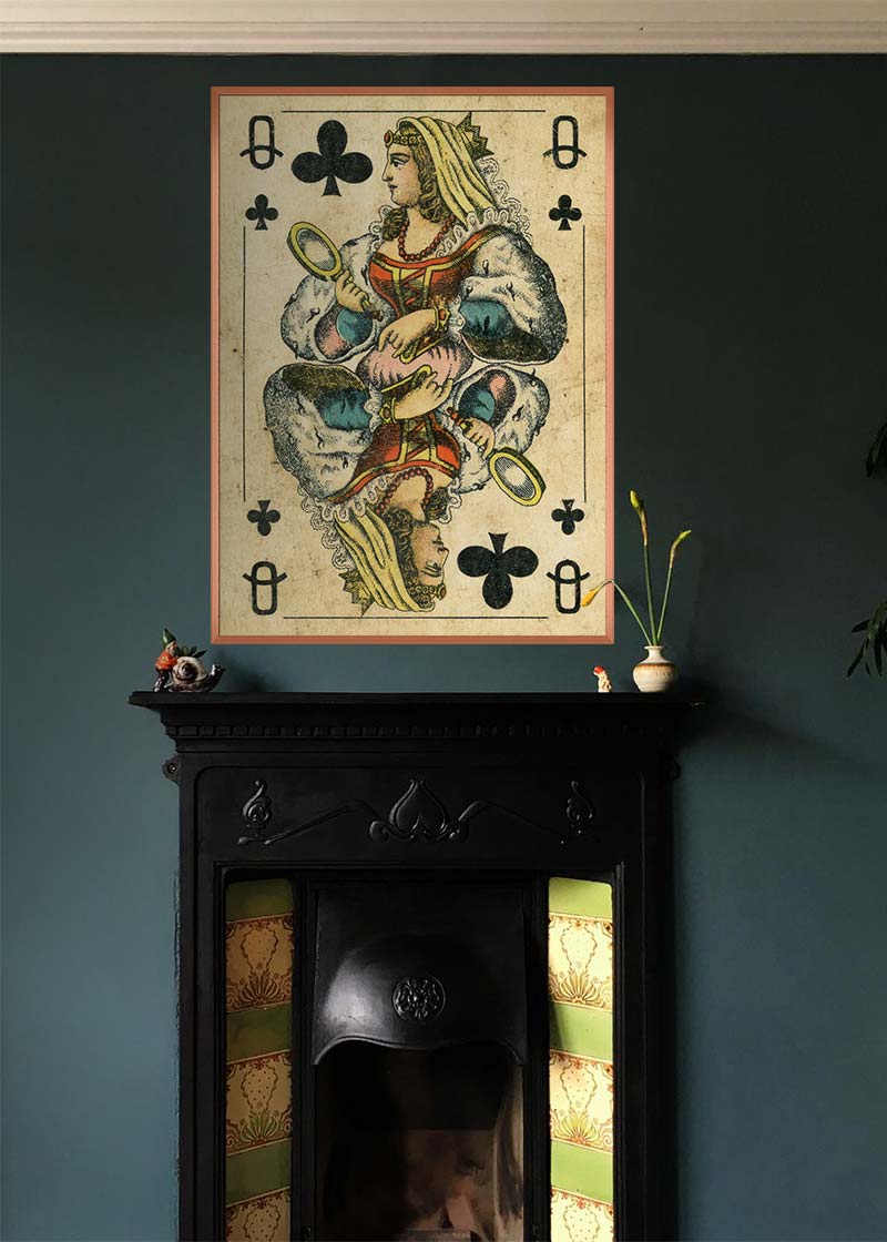 Vintage Playing Cards - Queen of Clubs Design | Classic Poker & Card Game Accessories | Perfect for Magic Tricks, Poker Nights, and Collectors