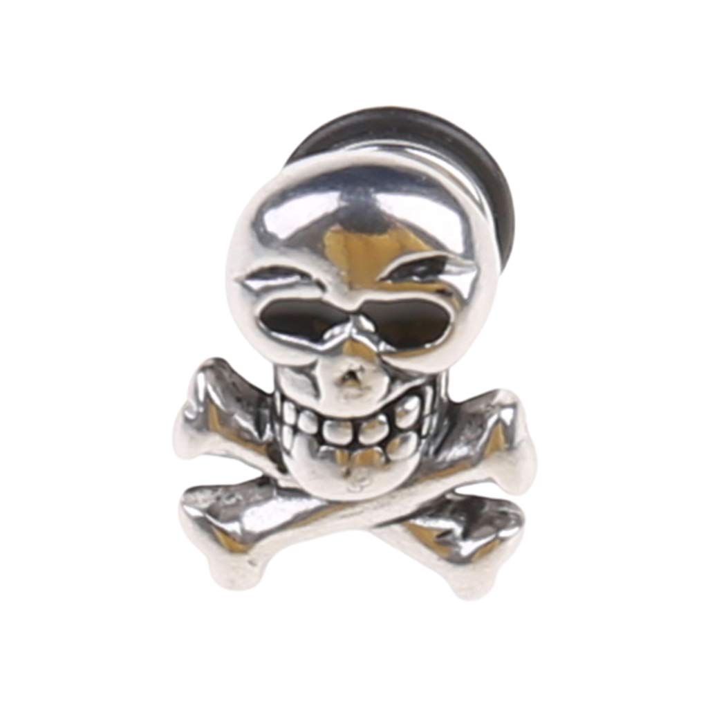 Retro Skull Head Titanium Steel Ear Piercing Studs - Gothic Punk Ghost Earrings for Men & Women - Perfect for Halloween, Cosplay, and Alternative Fashion