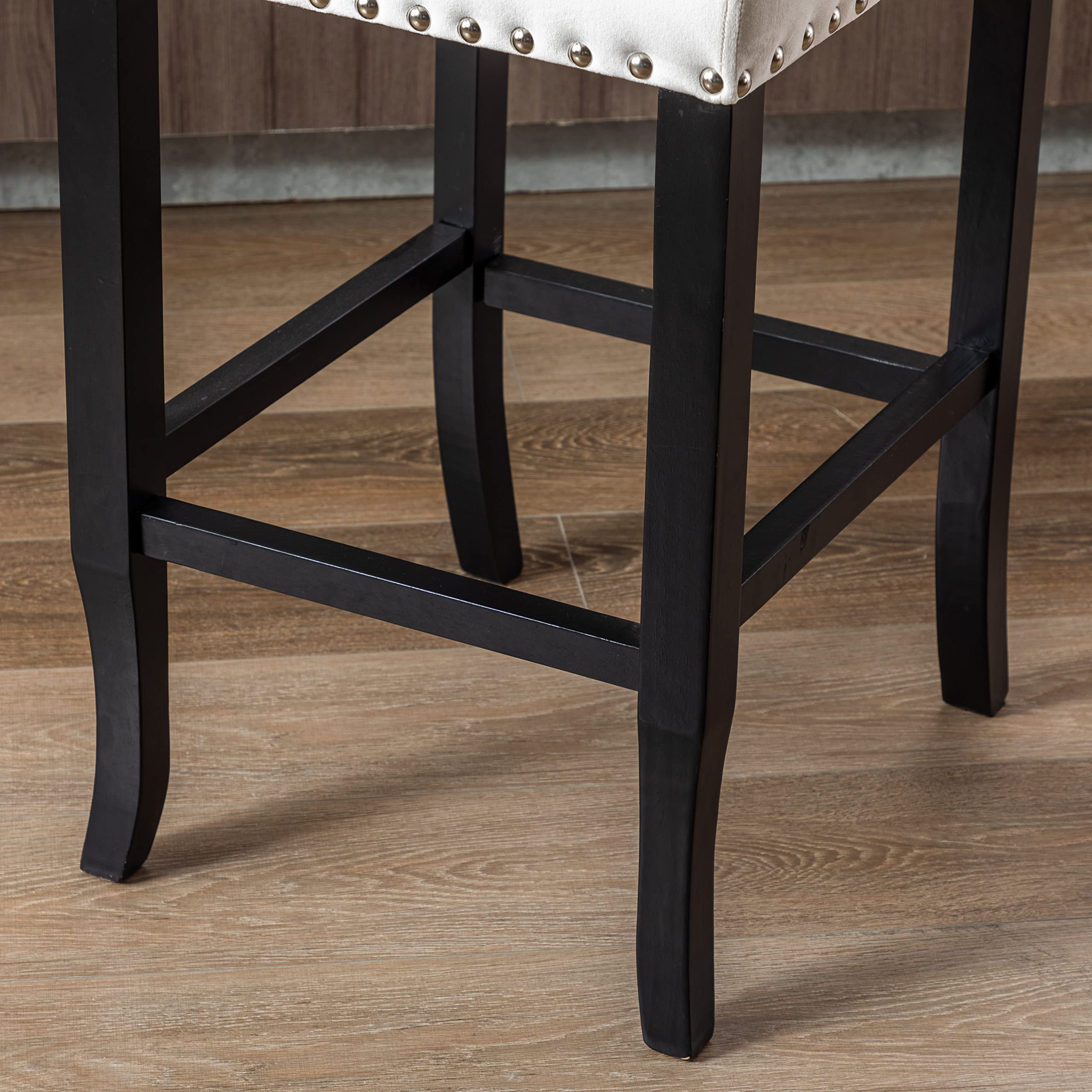 DUOMAY Modern Velvet Tufted Bar Stools Set of 2, 30