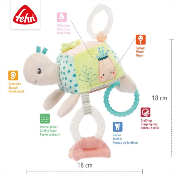 Fehn Sensory Activity Turtle Toy for Babies & Toddlers - Interactive Learning Toy with Lights, Sounds & Textures - Perfect for Early Childhood Development & Sensory Play