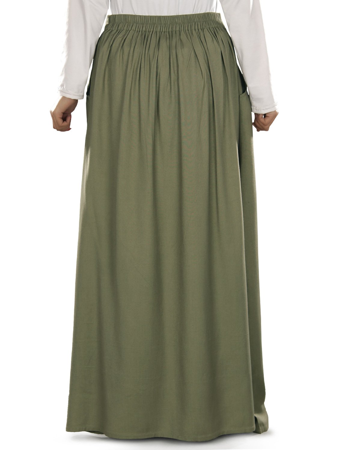 Aksa Rayon Skirt for Women - Soft Flowy Midi Skirt with Elastic Waist - Perfect for Summer, Beach, and Casual Outings