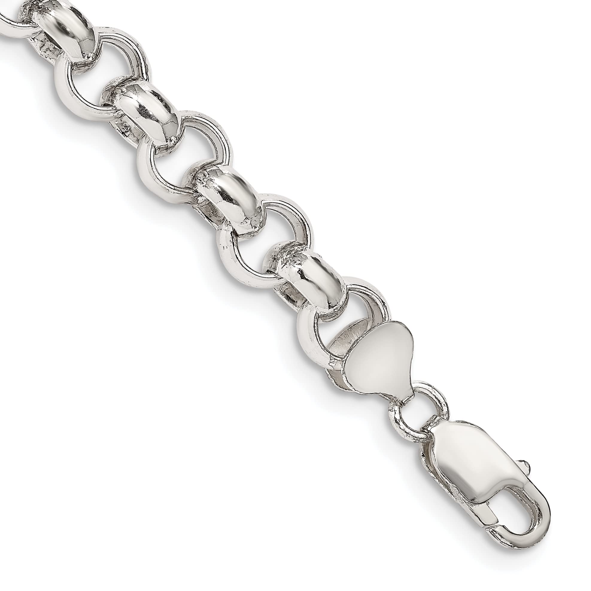 Sterling Silver 9.5mm Semi-Solid Rolo Chain Necklace for Women - Durable 925 Silver Jewelry for Everyday Wear, Layering & Gifts
