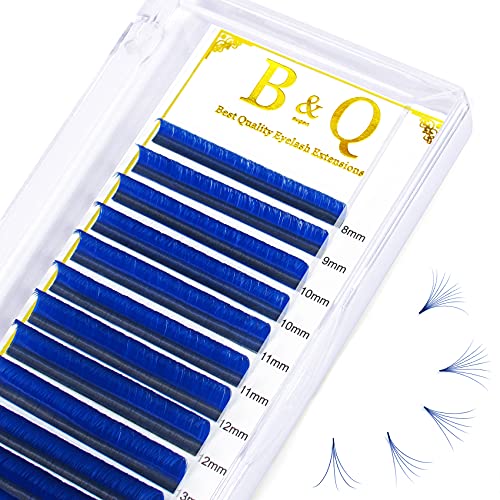 Blue Colored Eyelash Extensions - D-0.05-20-25 MIX Volume Lashes | Easy Fan Lashes Mixed Tray with C/D Curl | Salon Quality False Eyelashes by B&Q LASH | Perfect for Party, Cosplay & Special Occasion Makeup