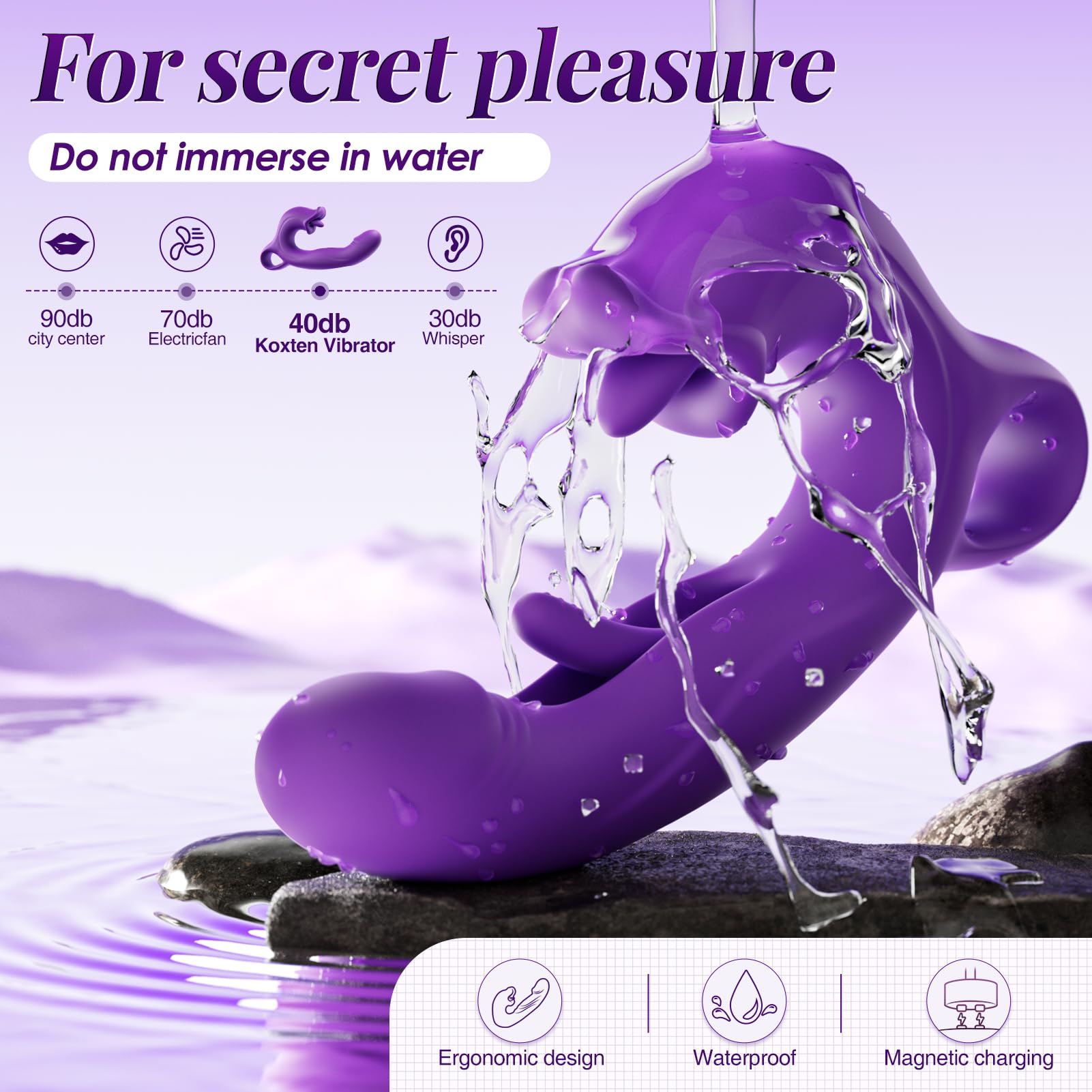 Realistic Thrusting Vibrator Sex Toy for Women - 7 Powerful Modes (Flapping, Vibrating, Licking) G-Spot Stimulator with Rose Suction & Tongue Action - Perfect for Solo Play & Couples Intimacy
