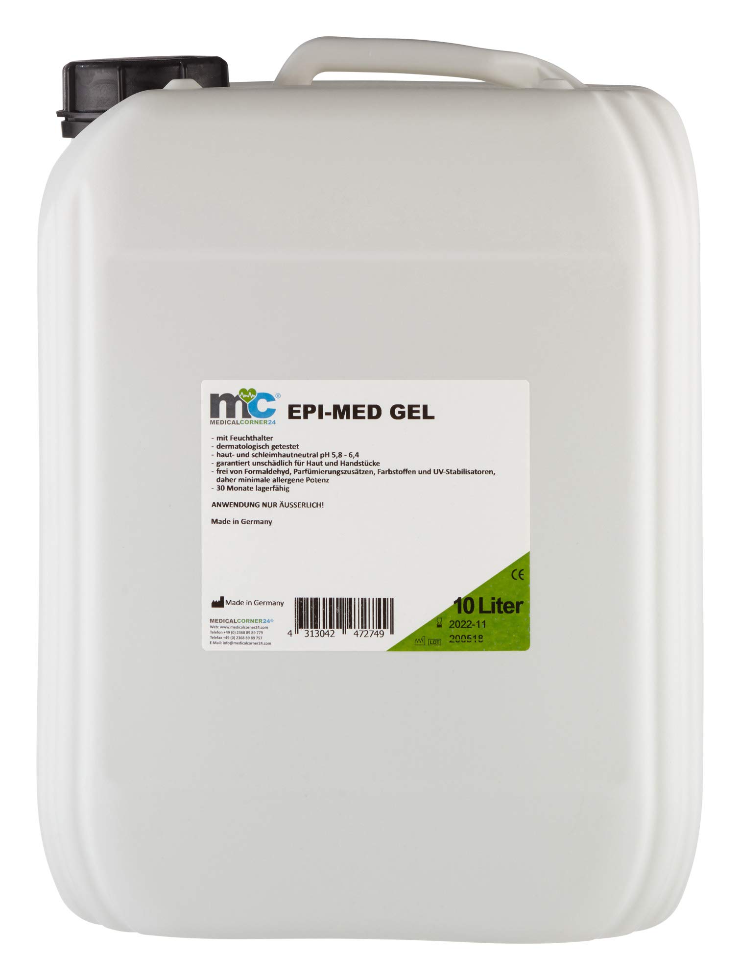 IPL Hair Removal Gel with Epimed - 10L Cooling Contact Gel for Laser & Intense Pulsed Light Treatments - Professional Use for Legs, Bikini & Underarms