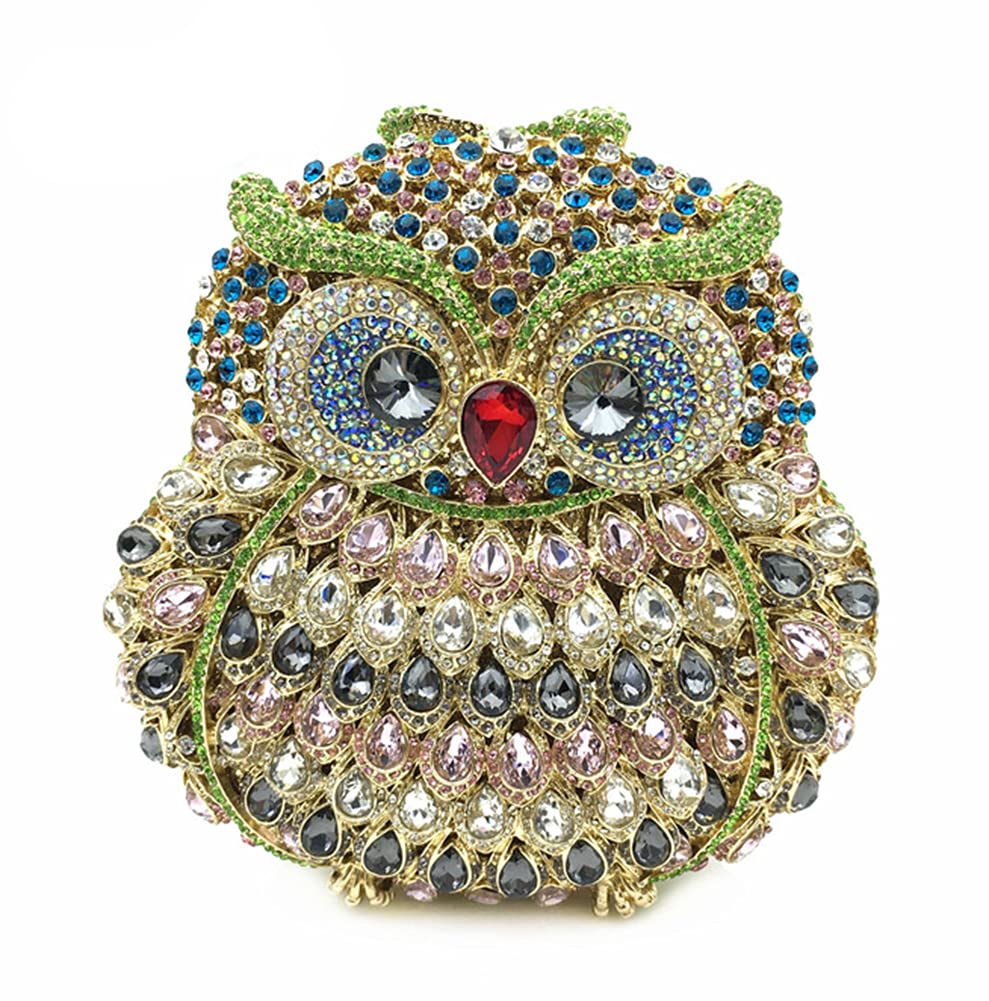 Stylish Owl-Shaped Women's Evening Clutch Bag with Rhinestone & Diamond Accents - Perfect for Parties, Weddings & Special Occasions