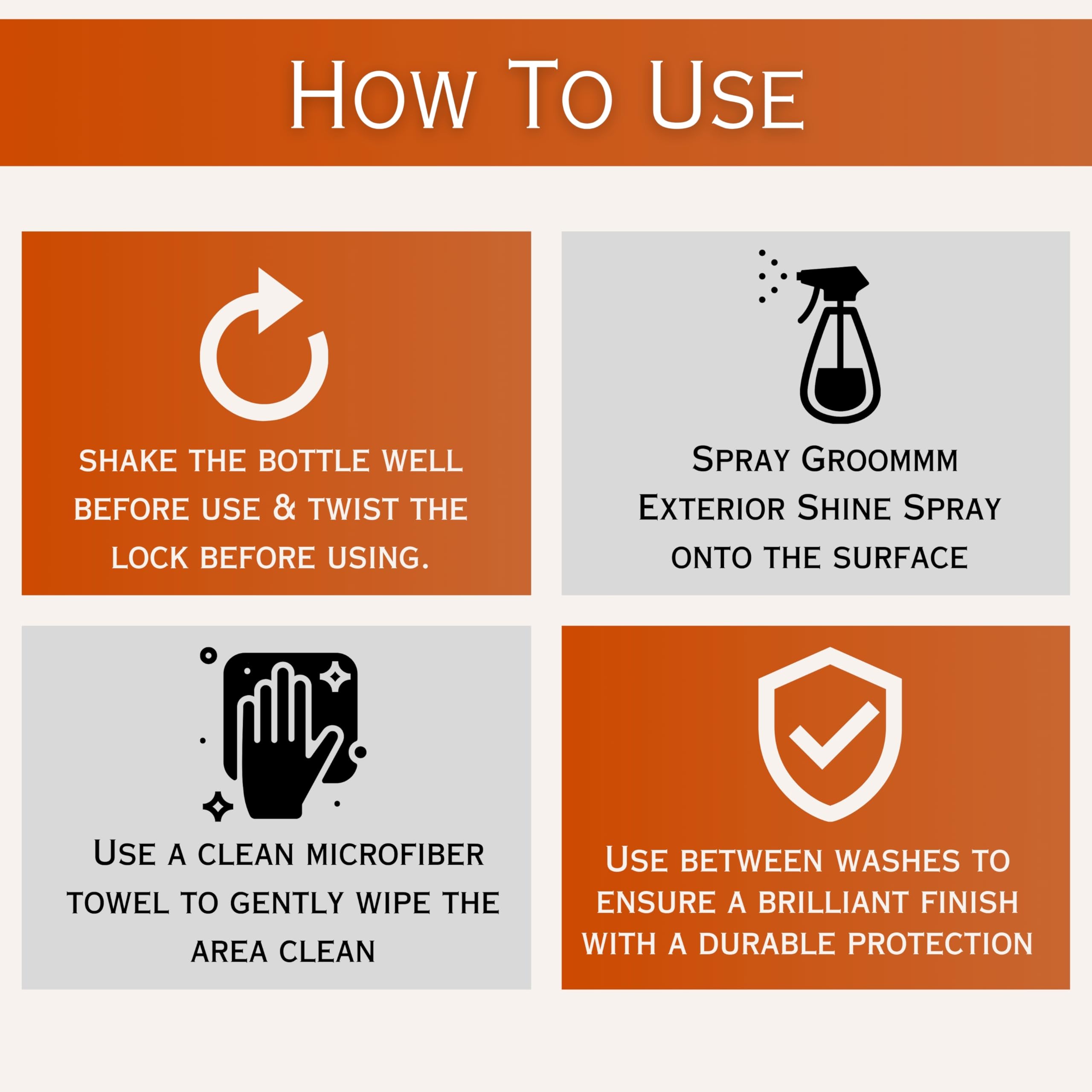 Premium Car Glass Cleaner Spray & Exterior Shine Polish (500ML X 2) - Streak-Free Windshield Cleaner, Auto Body Detailing Spray with Microfiber Cloth - Perfect for Car Wash, RV, Motorcycle & Boat Cleaning