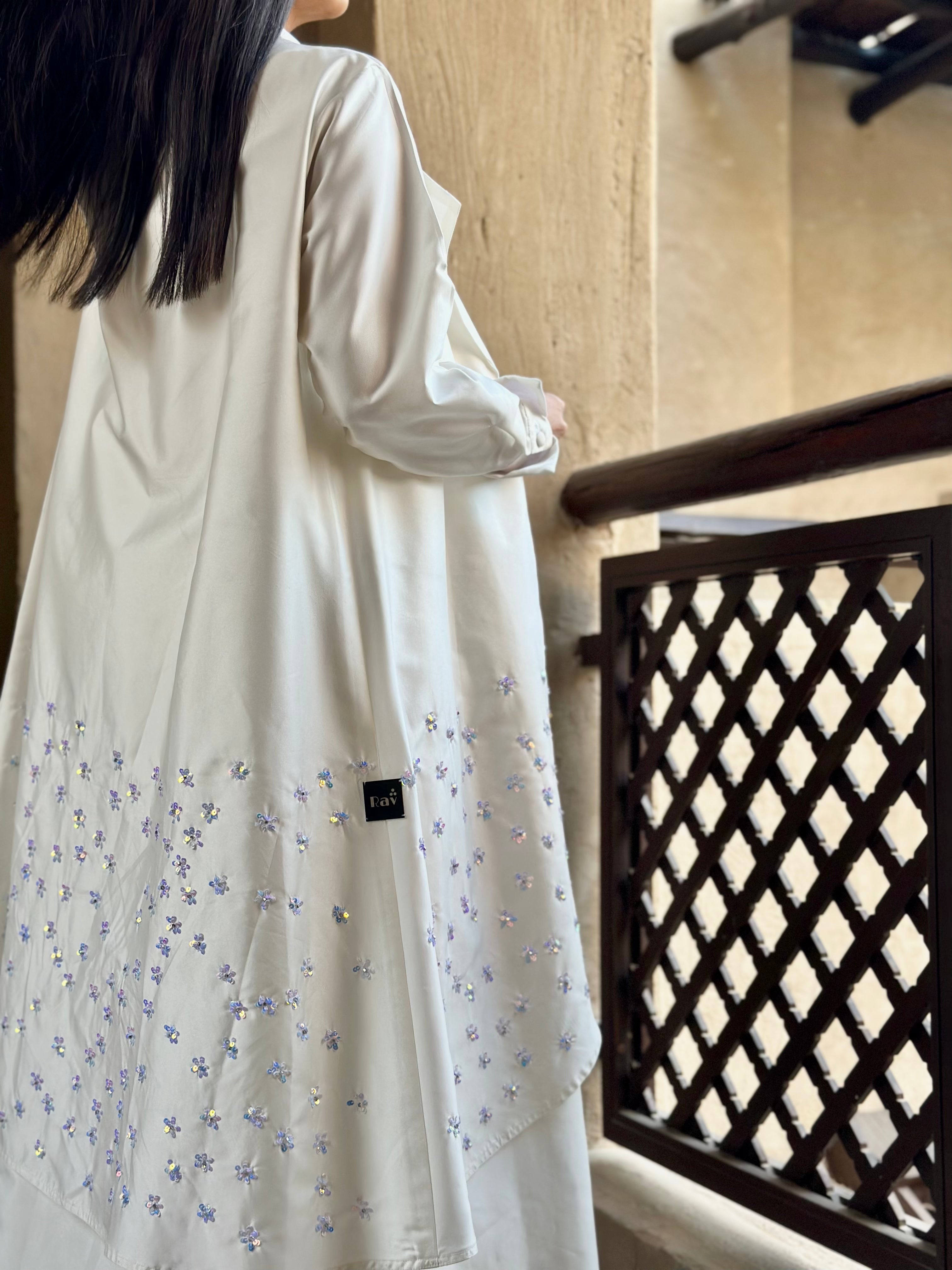 Luxury Off White Abaya #184 - Elegant Islamic Dress for Women - Perfect for Prayer, Weddings & Special Occasions
