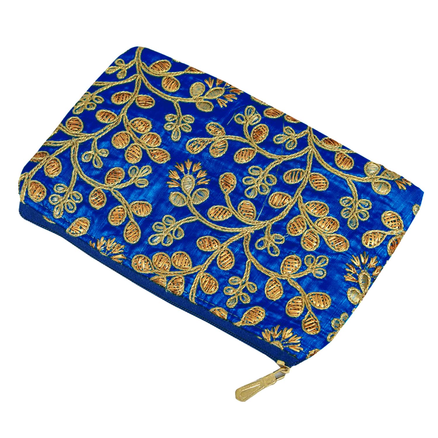 Kuber Industries Women's Embroidered Handbag Wallet - Elegant Clutch for Parties, Weddings, Dating & Special Occasions (Set of 2, Blue) | Perfect Gift for Her, Bridesmaids & Best Friends (HS39KUBMART022034)