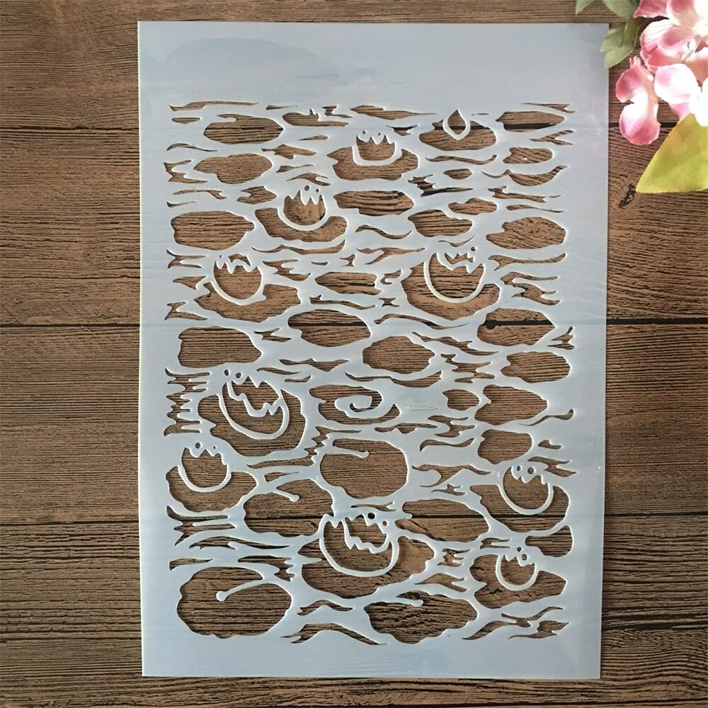 Reusable A4 29cm Lotus Pond Painting Stencils for DIY Crafts, Wall Art & Home Decor | Perfect for Canvas Painting, Scrapbooking & Decorative Projects