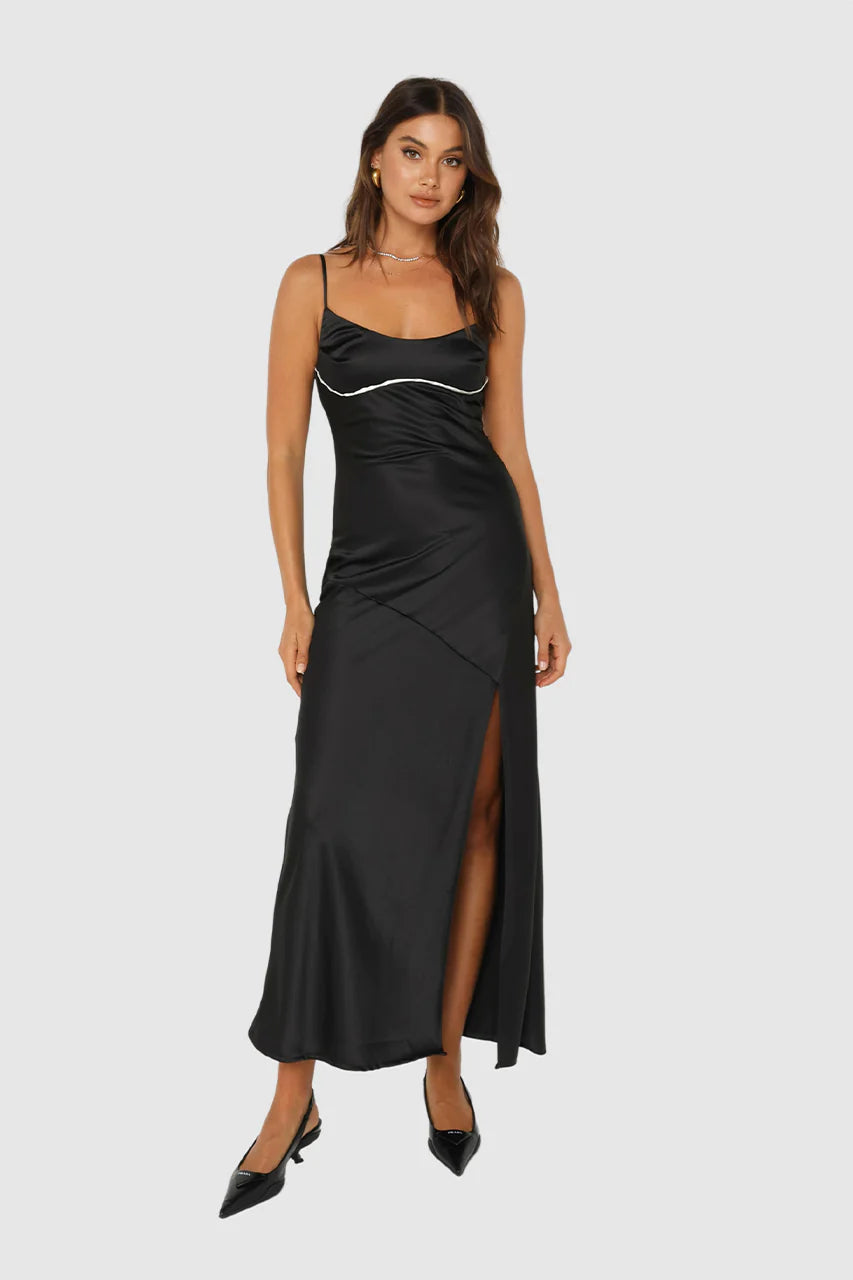 Carli Midi Dress for Women - Flowy Summer Dress with Short Sleeves & V-Neck | Perfect for Beach Vacations, Date Nights & Office Wear