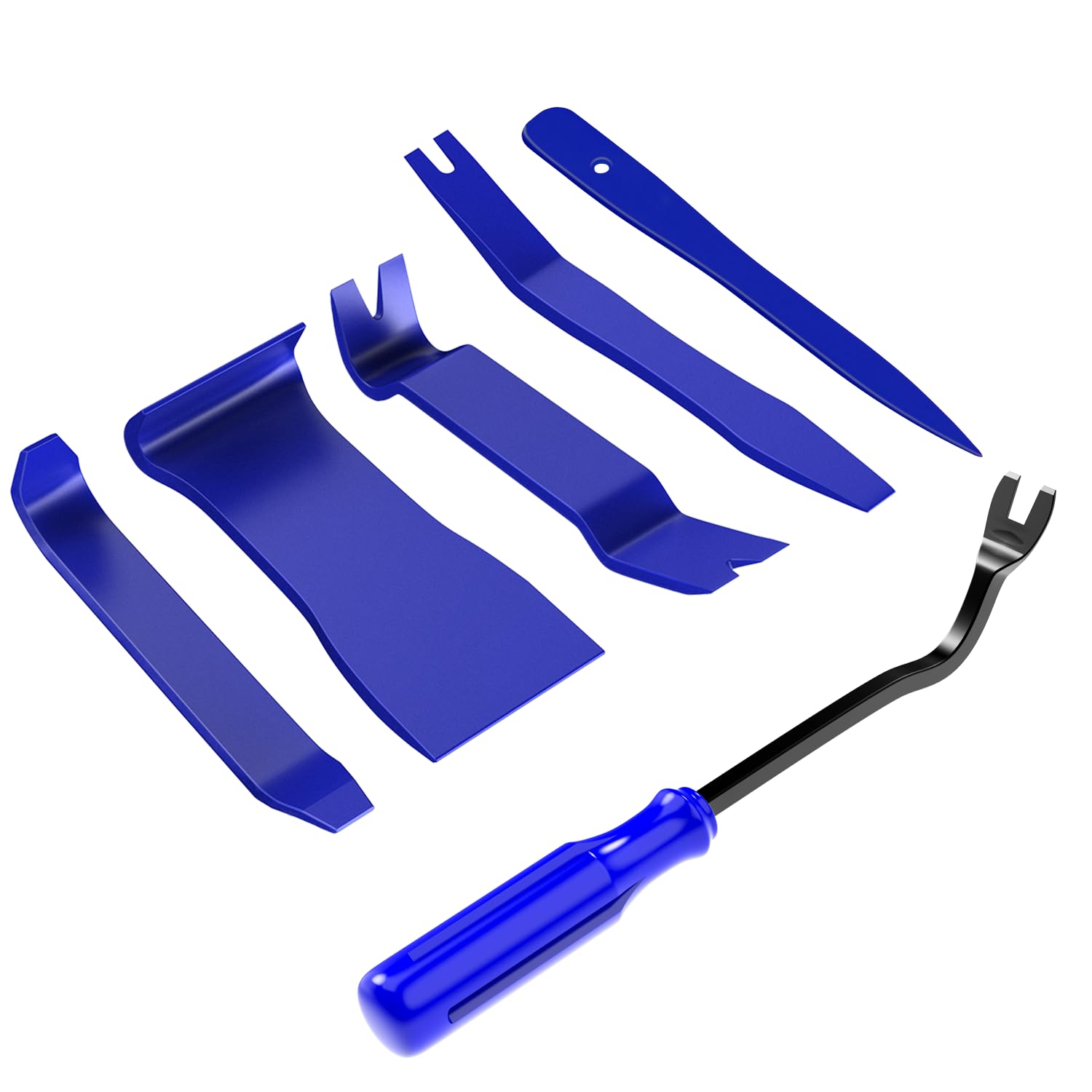 GOOACC 6PCS Auto Trim Removal Tool Kit - No Scratch Car Audio Dash & Window Molding Fastener Remover Set (Blue) | Perfect for Car Stereo Installation, Interior Detailing & DIY Auto Repair