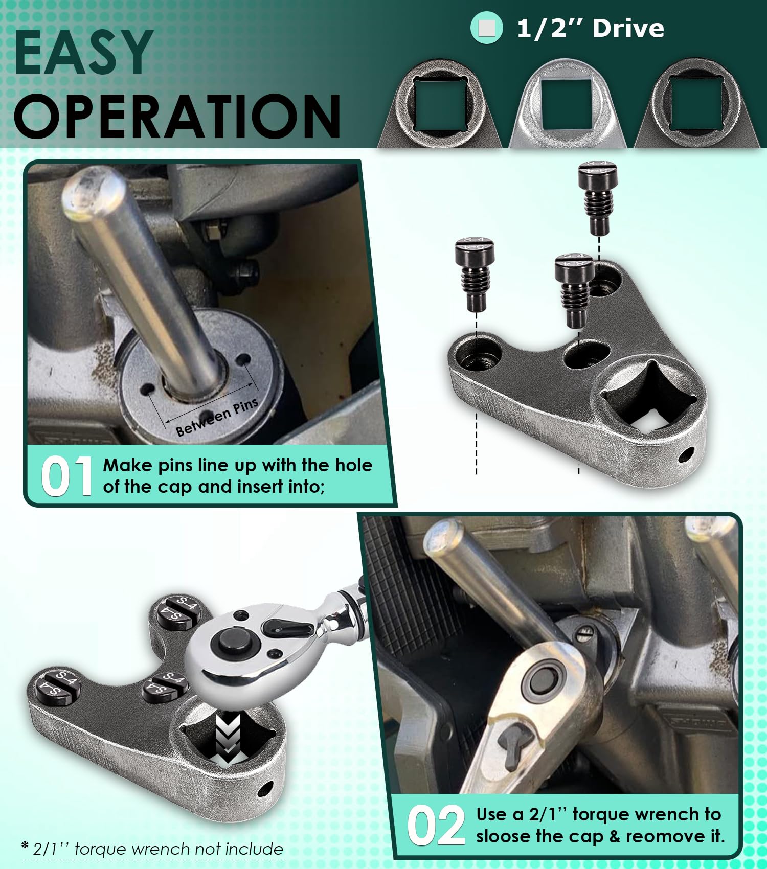 Trim Tilt Pin Wrench Set (MT0004, MT0006, MT0009) - Remove Hydraulic Cylinder Caps for Yamaha, Suzuki, Johnson, Evinrude & Honda Outboard Motors - Perfect for Marine Engine Maintenance & Boat Repair