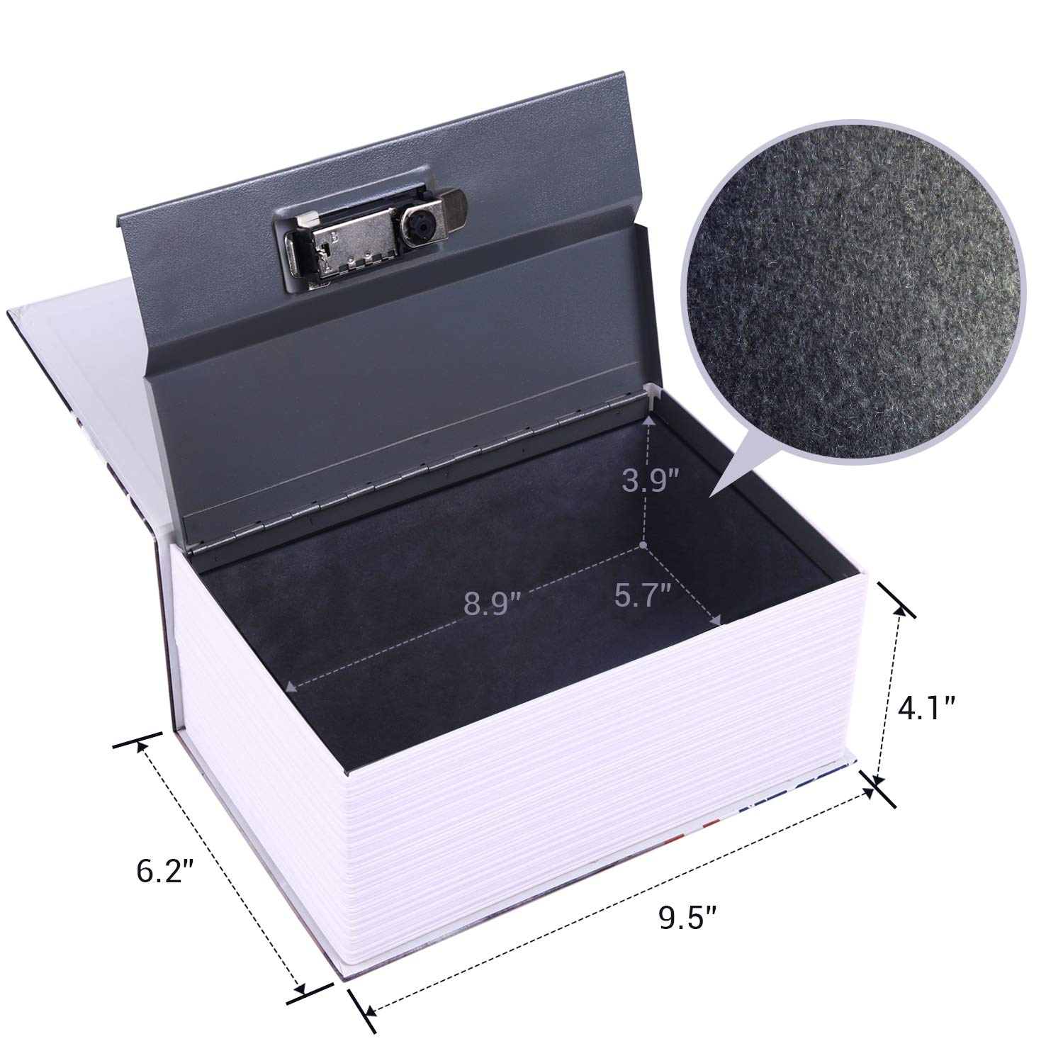 Ohuhu Extra Large Book Safe with Combination Lock - Secret Hidden Storage Box for Money, Jewelry & Keys - Disguised as a Book - Durable Metal Lock Box for Home & Office Security - Perfect for Concealing Valuables in Plain Sight