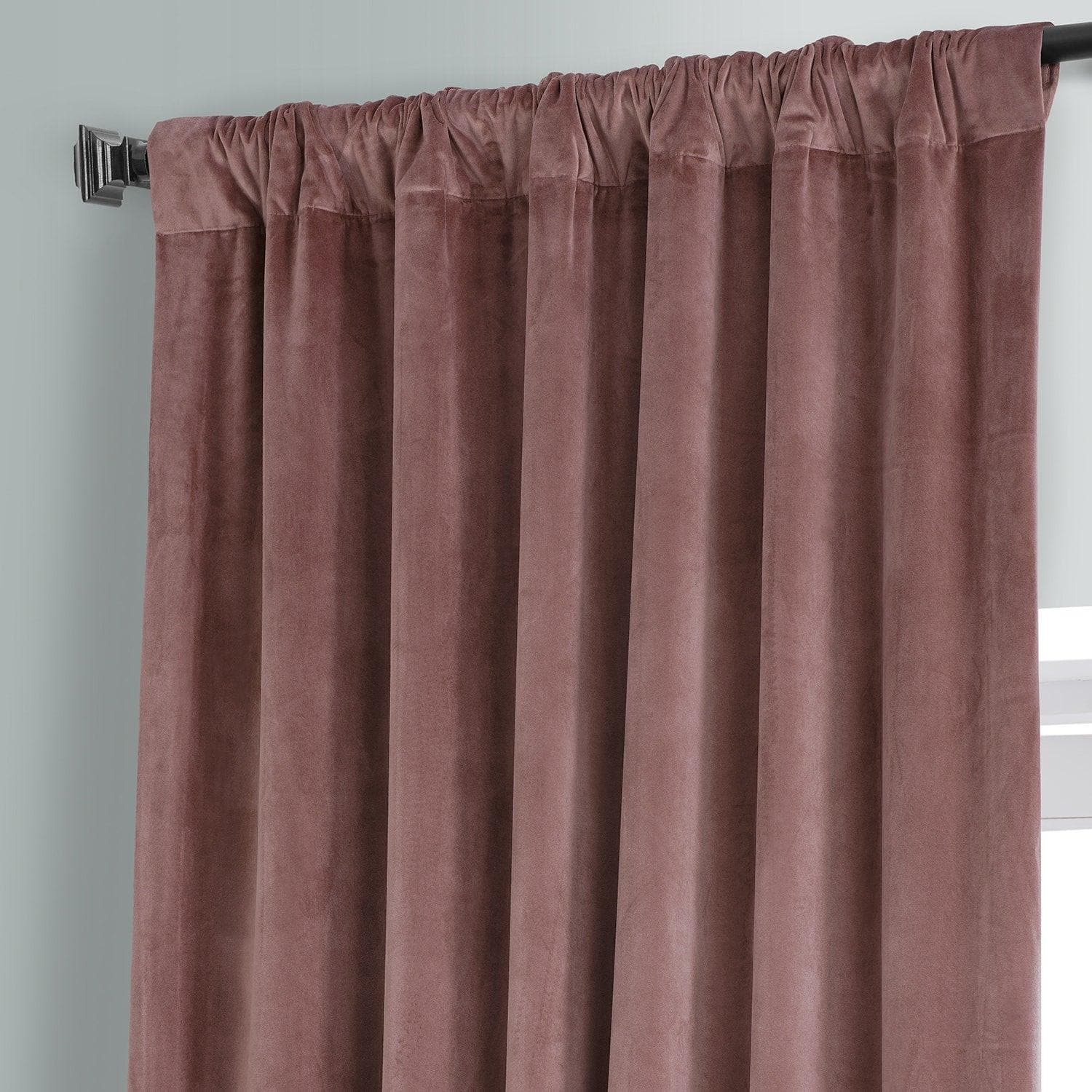 Premium Rosehip Signature Plush Velvet Blackout Curtains for Bedroom - Thermal Insulated Noise Reducing Window Drapes for Hotels, Home Theater & Nursery (Black)