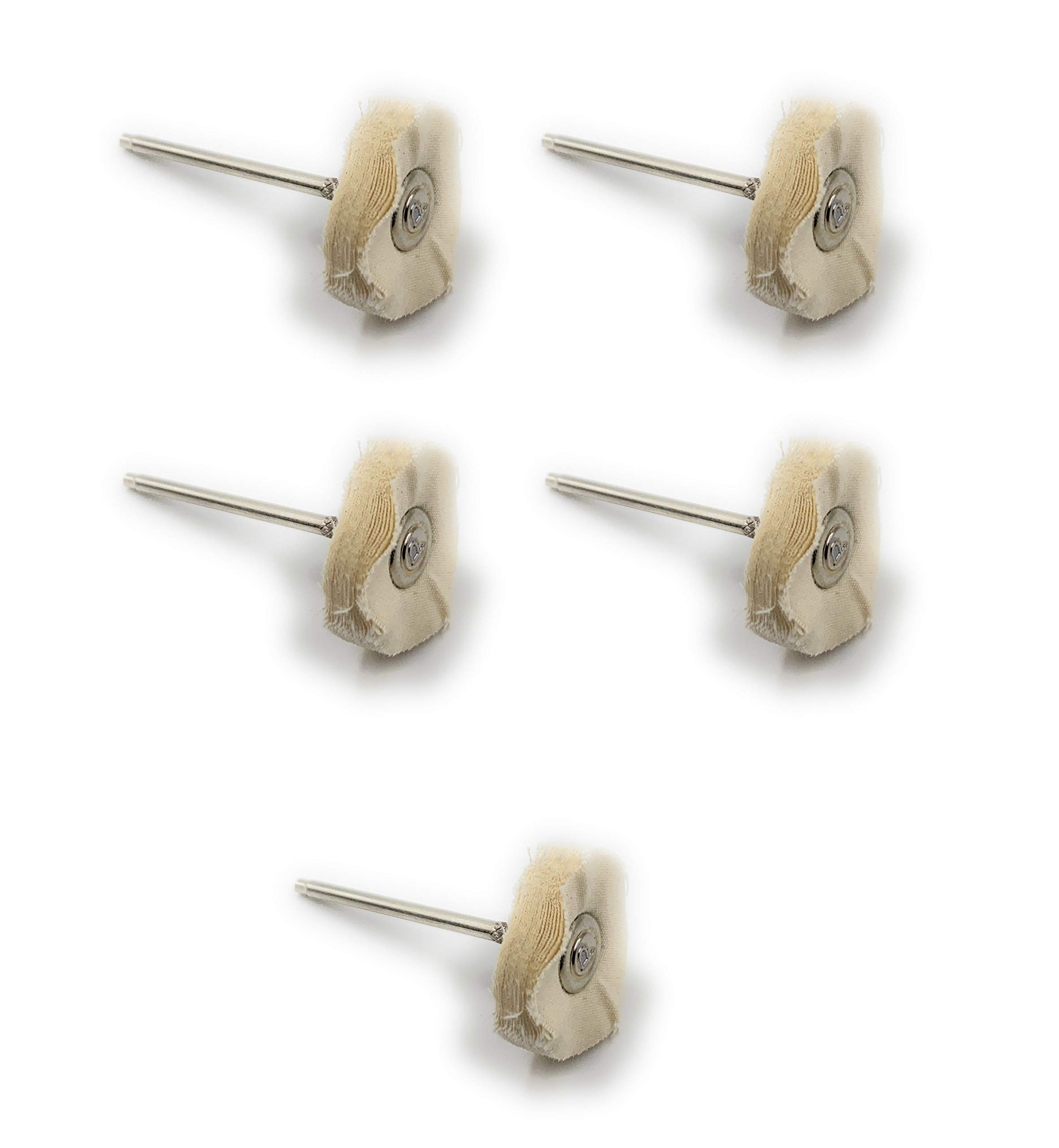 5pcs Aone Mounted Muslin Cloth Buffing Wheels for Dremel Rotary Tools - Perfect for Jewelry Making, Watch Repair, Model Building & DIY Crafts - Ideal for Polishing, Buffing and Cleaning Metals, Wood & Plastic Surfaces