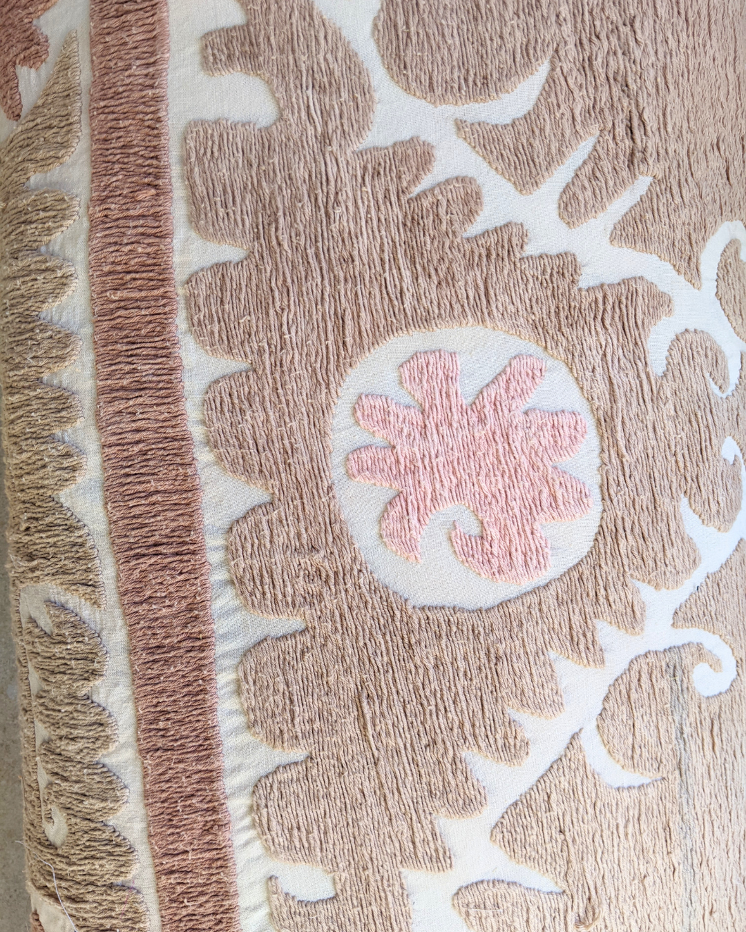 Samarkand Jumbo Rectangle Suzani Cushion Cover 017 - Handmade Uzbek Embroidery Pillow Case for Sofa, Bed & Home Decor