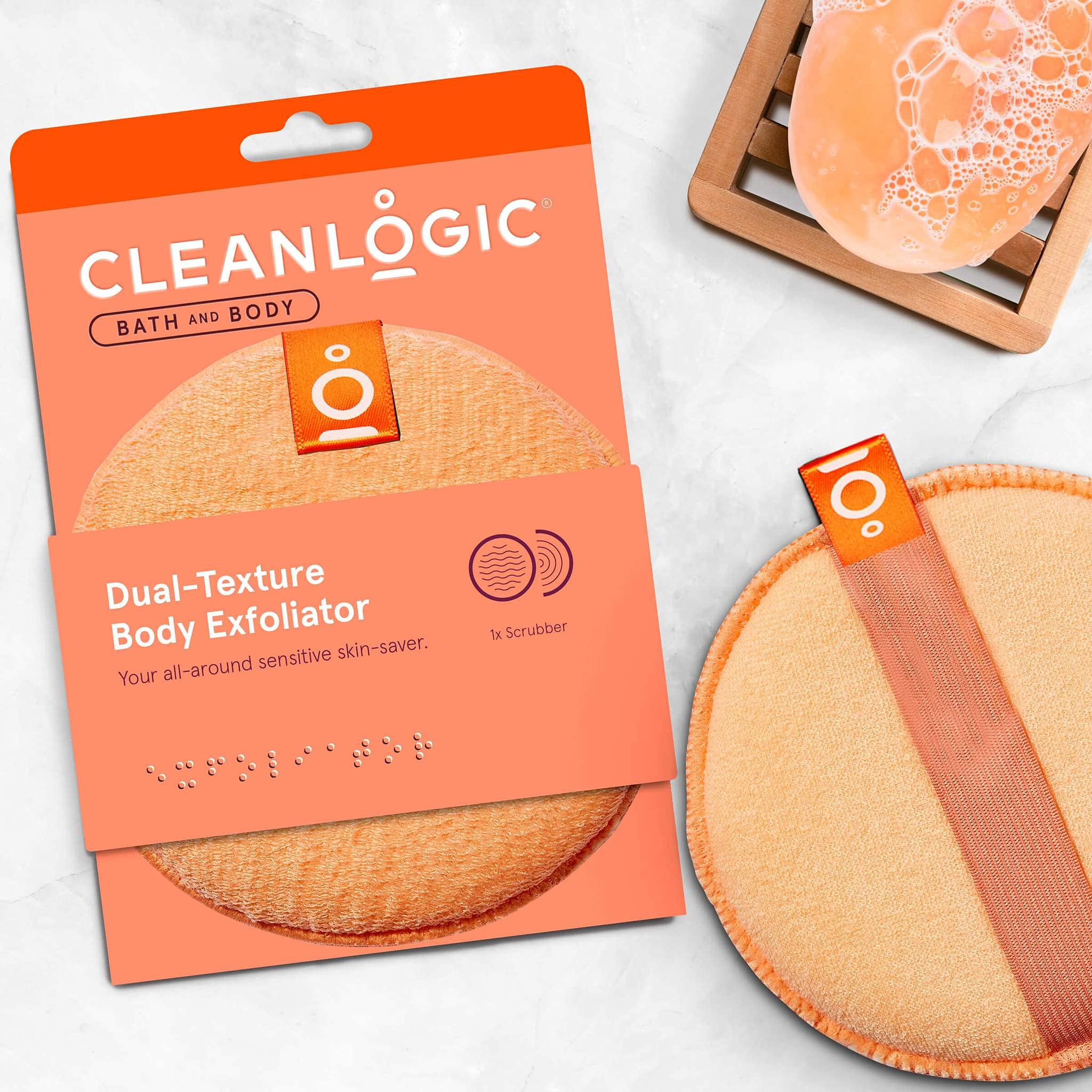Clean Logic Exfoliating Round Body Scrubber with Textured Surface - Pack of 12 for Deep Cleansing & Skin Renewal - Perfect for Shower, Bath & Spa Days