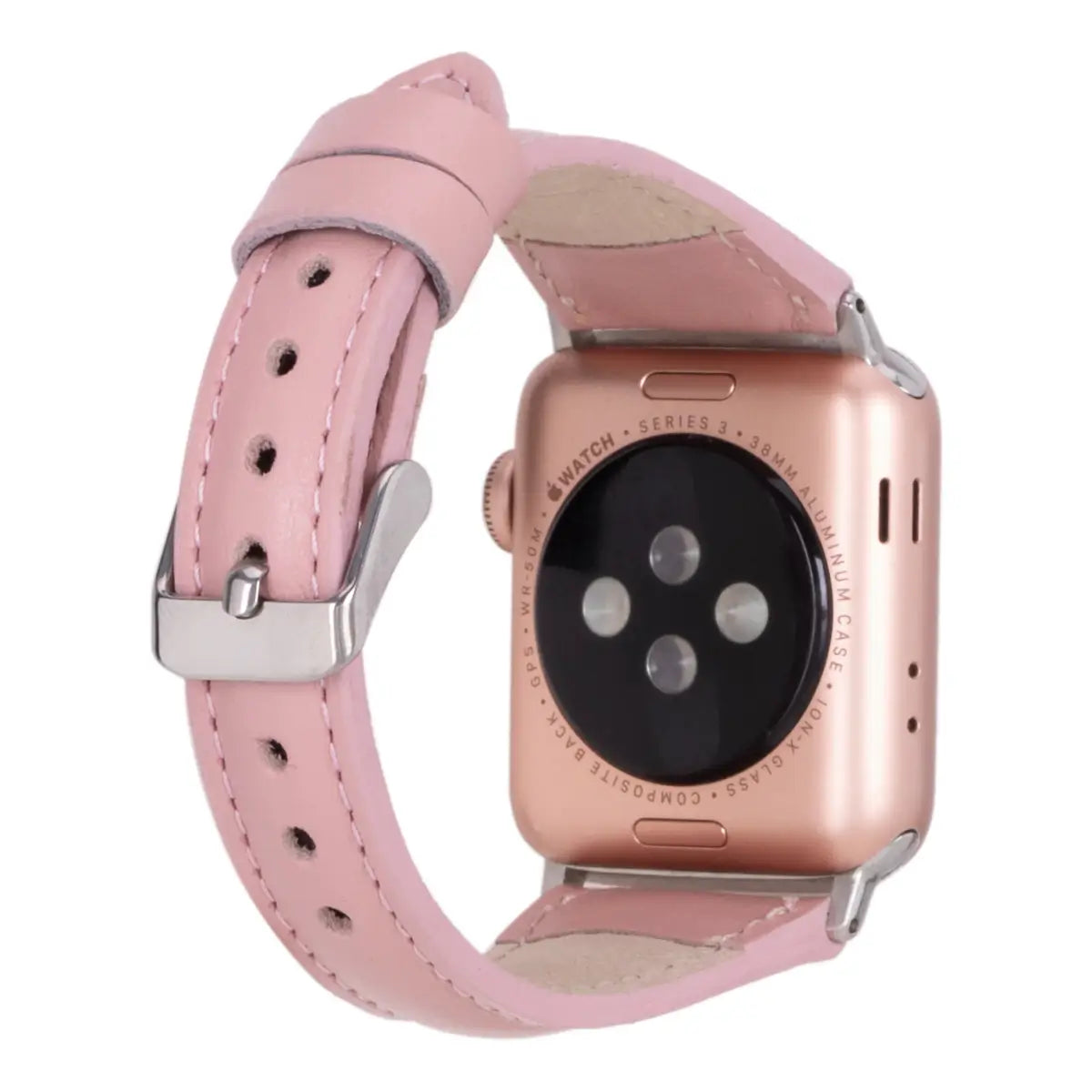 Pink Leather Slim Apple Watch Band for Women - Stylish & Comfortable Strap for Apple Watch Series 9/8/7/SE - Perfect for Workouts, Office & Everyday Wear