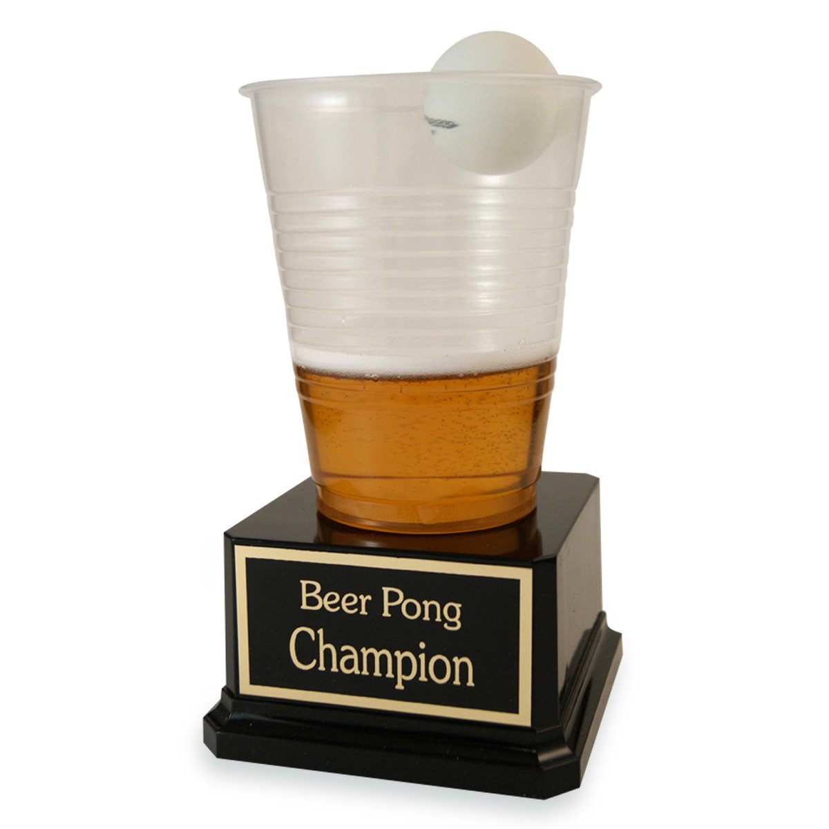 Beer Pong Trophy - Drinking Game Champion Award, Customizable Beer Lover Gift for College Parties & Bachelor Celebrations - Perfect for Frat House Decor & Bar Accessories
