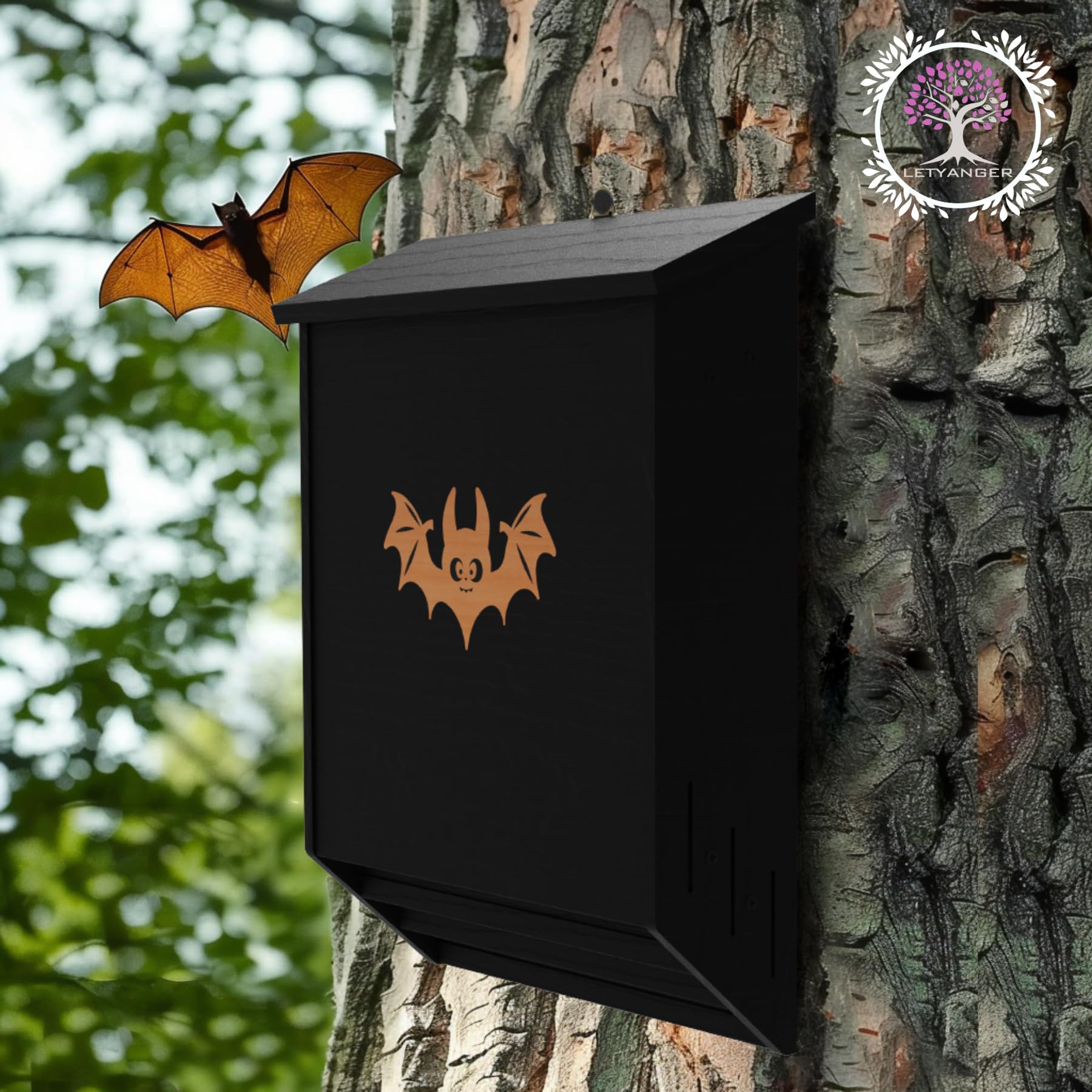 Premium Outdoor Bat Houses - Large 3-Chamber Bat Box for Natural Pest Control | Attracts Bats Easily | Weatherproof & Easy Installation | Perfect for Gardens, Farms & Backyards