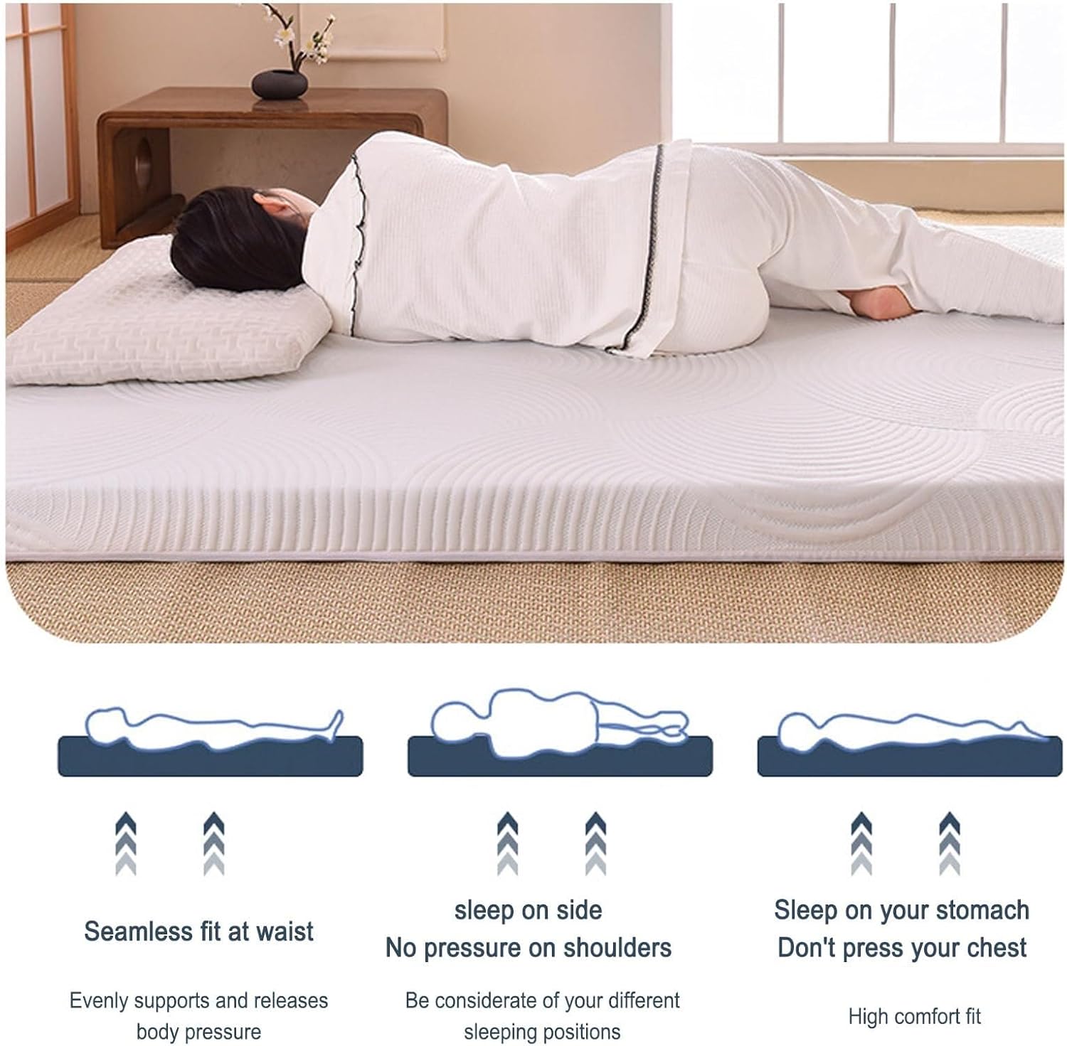 Dreamzie Mattress Topper - Premium Cooling Gel Memory Foam Mattress Pad for Back Pain Relief - Queen Size Bed Topper for Side Sleepers & Hot Sleepers - Perfect for Guest Beds, Dorm Rooms & Home Comfort