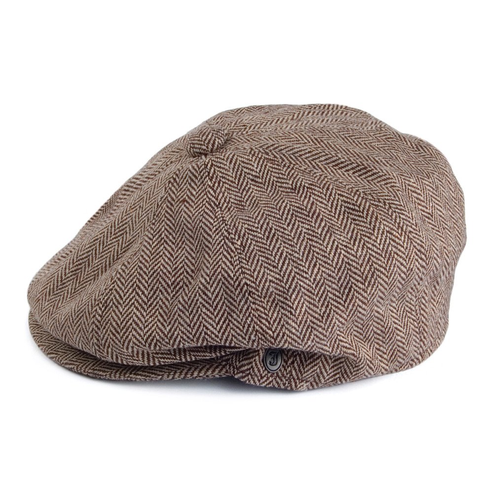 Herringbone Newsboy Cap for Men - Vintage Style Hat for Casual Wear