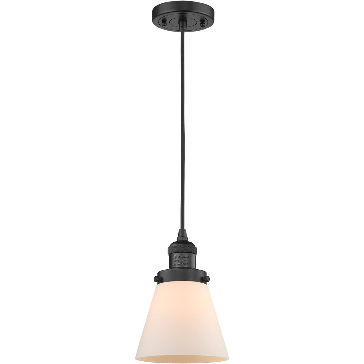 Innovations 201C-BK-G61-LED Matte Black LED Mini Pendant Light - Modern Hanging Fixture for Kitchen Island, Dining Room, or Bedroom Lighting