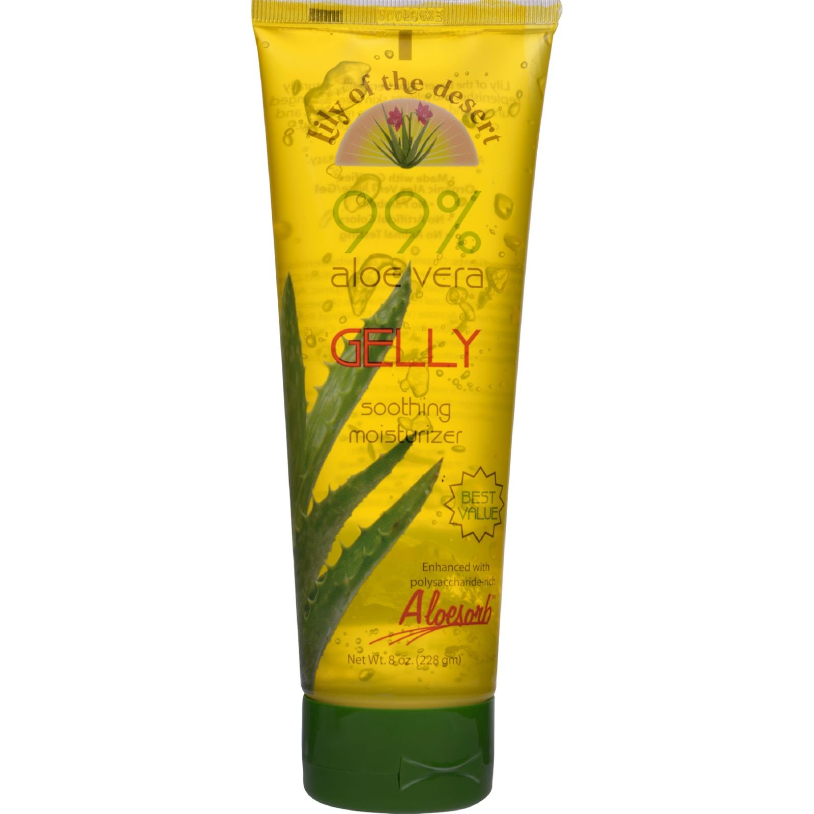 Lily of the Desert Aloe Vera Gelly - 8 oz (Pack of 8) | 100% Pure Aloe Vera Gel for Sunburn Relief, Skin Hydration & Hair Care | Perfect for After Sun Care, Daily Moisturizing & Scalp Treatment