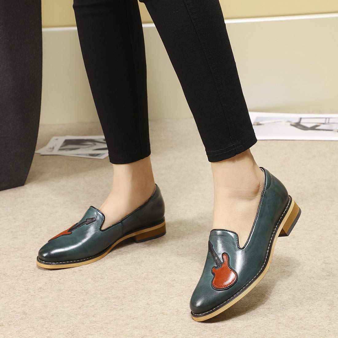 Women's Leather Penny Loafers Slip On Flats - Comfortable Office & Casual Shoes for Ladies - Perfect for Work, Travel and Everyday Wear