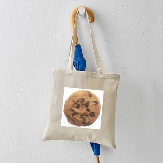 Chocolate Chip Cookie Tote Bag - Natural Canvas Reusable Shopping Bag for Groceries, Beach & Everyday Use | Eco-Friendly Cotton Tote by CafePress