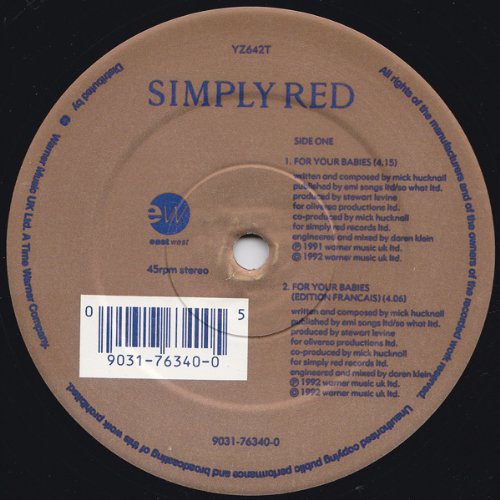 Simply Red - For Your Babies (EastWest Records UK) | Vinyl LP, CD & Digital Download | Perfect for Relaxing Evenings & Romantic Moments