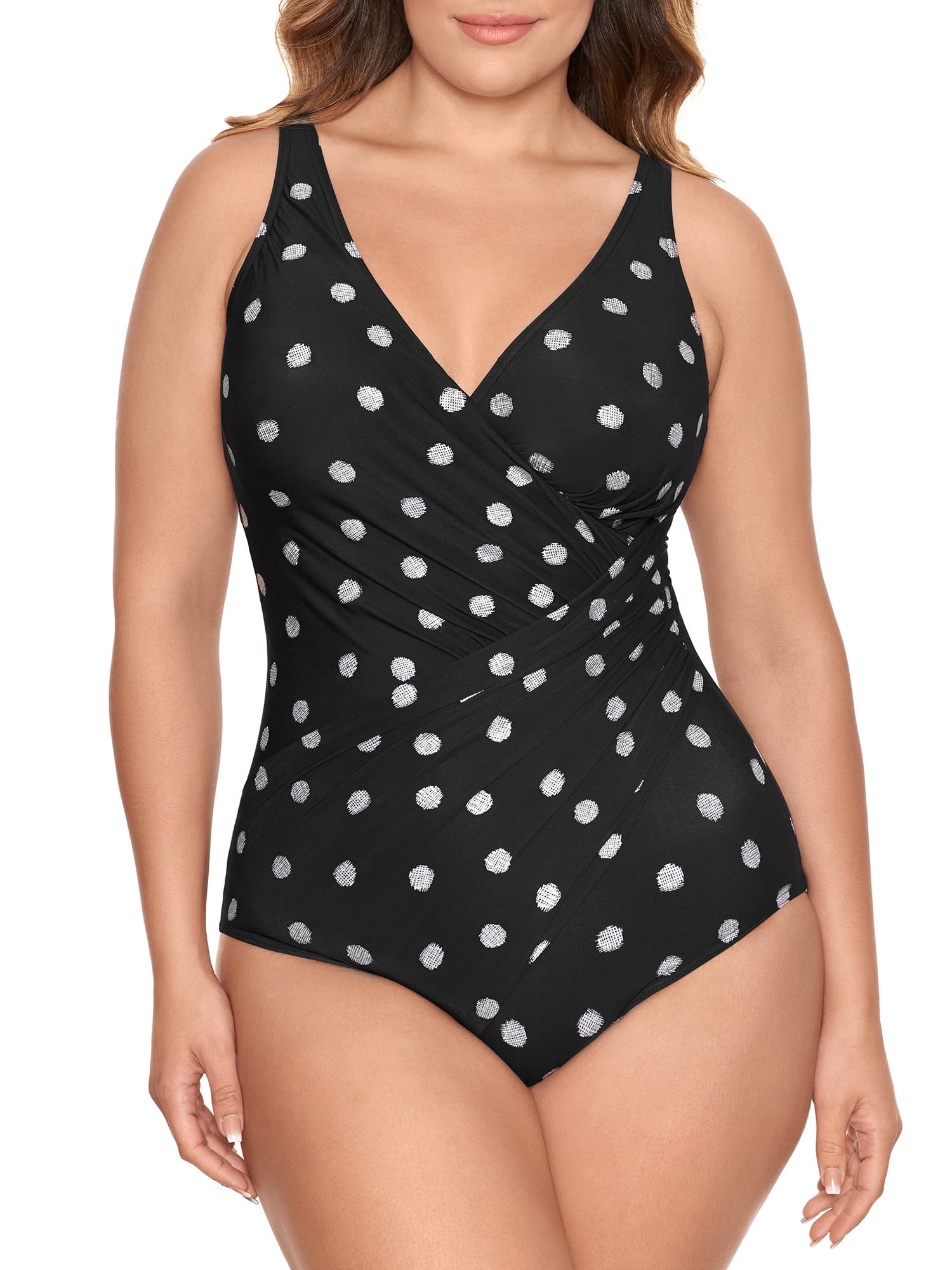 Miraclesuit Women's Plus Size Pizzelles Oceanus One-Piece Swimsuit - Tummy Control & Slimming Design for Beach, Pool & Vacation Wear