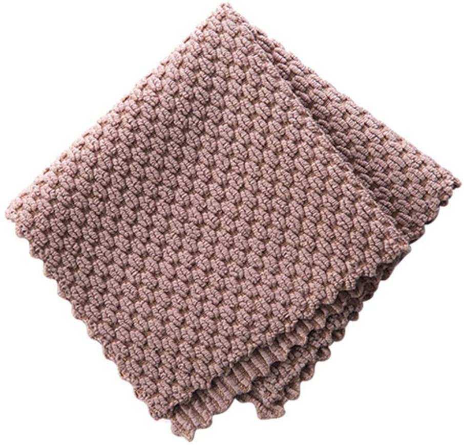 Premium Microfiber Cleaning Cloths for Kitchen - Super Absorbent, Anti-Grease Dish Towels, Thickened Washcloths for Dishes, Bowls & Countertops - Ideal for Daily Kitchen Cleaning, Dish Drying & Stain Removal (Coffee Color)