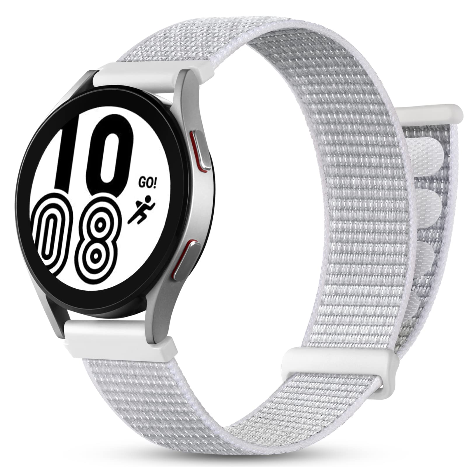 **DaQin Stretch Nylon Solo Loop Band Compatible with Samsung Galaxy Watch 5/4/4 Classic/5 Pro 45mm/Galaxy Active 2 - 20mm Braided Sport Strap for Men & Women - Perfect for Running, Gym & Everyday Wear**