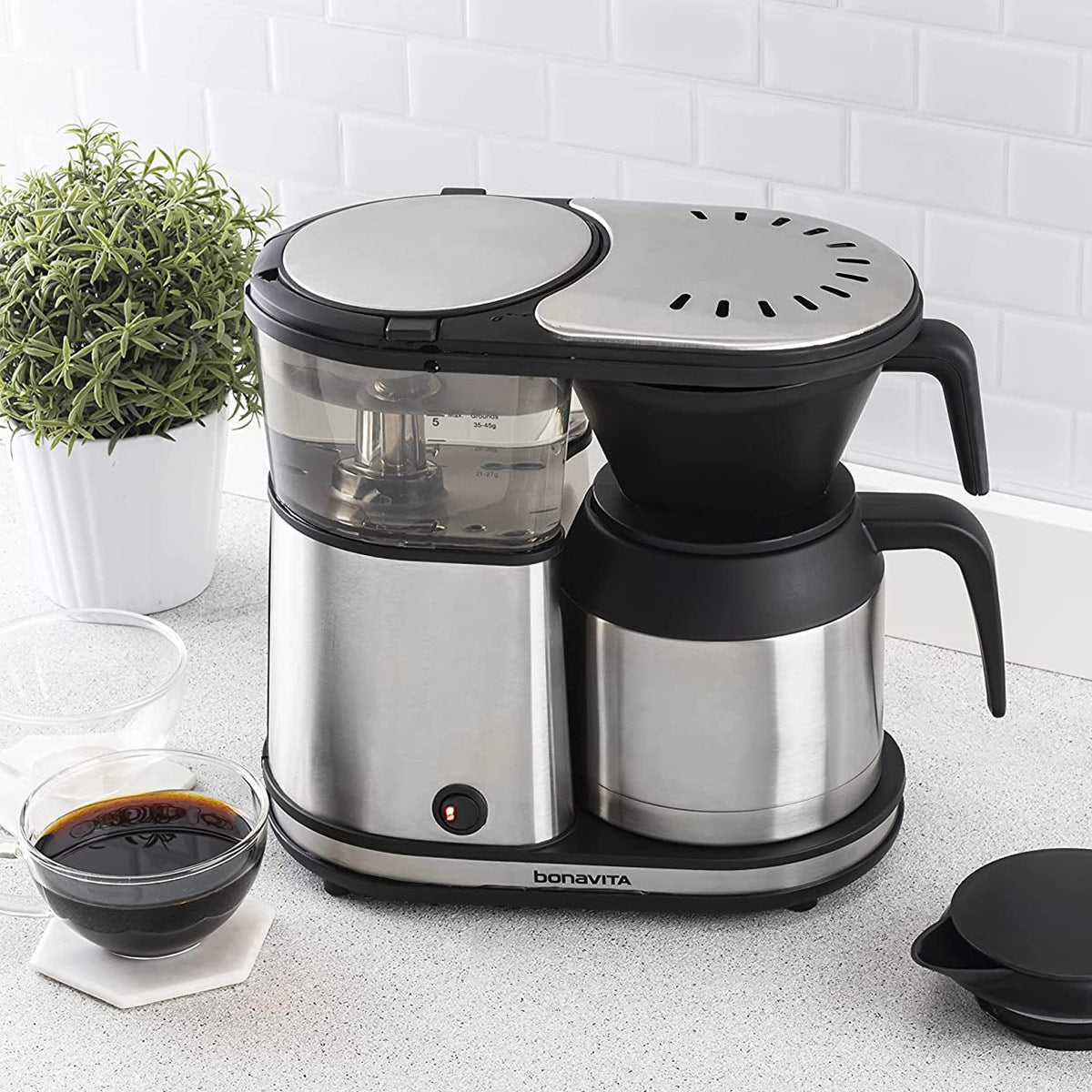 Bonavita BV1500TS 5 Cup Stainless Steel Coffee Maker with Thermal Carafe - Perfect for Home, Office & Drip Coffee Brewing