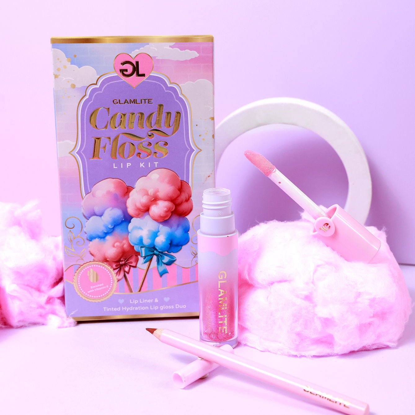 Candy Floss Lip Kit - Long Lasting Matte Liquid Lipstick Set with Gloss, Vegan & Cruelty-Free for Everyday Wear & Special Occasions