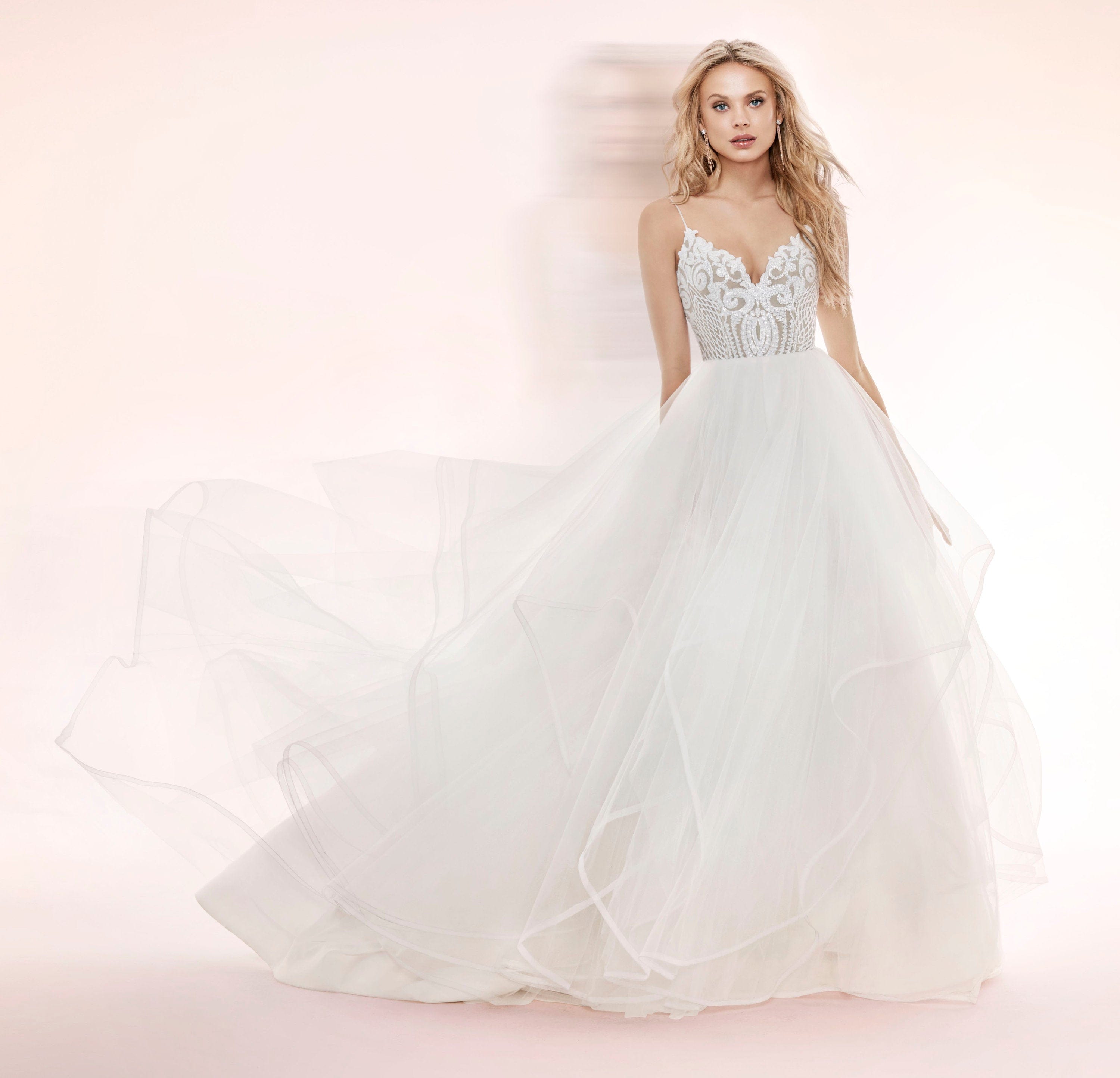 Hayley Paige Pepper Blush Wedding Dress - Size 12 for Bridal Gowns & Formal Occasions