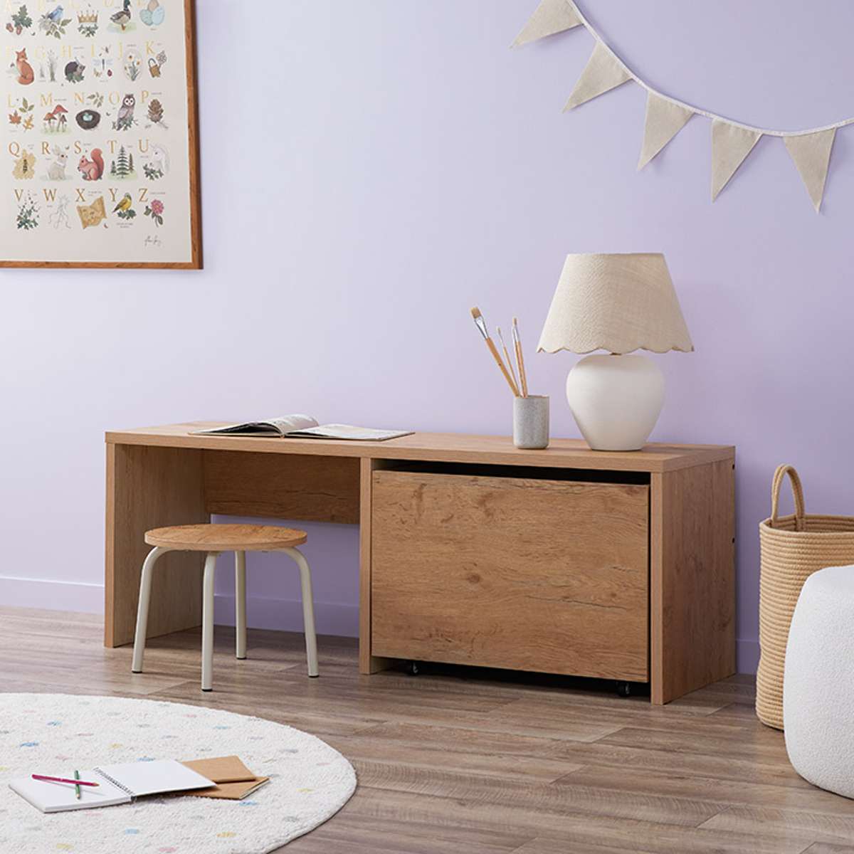 Mini Brixton Play Table with Storage Tub - Kids Activity Table for Arts & Crafts, Snacks, and Playtime - Perfect for Home, Classroom, and Daycare Use