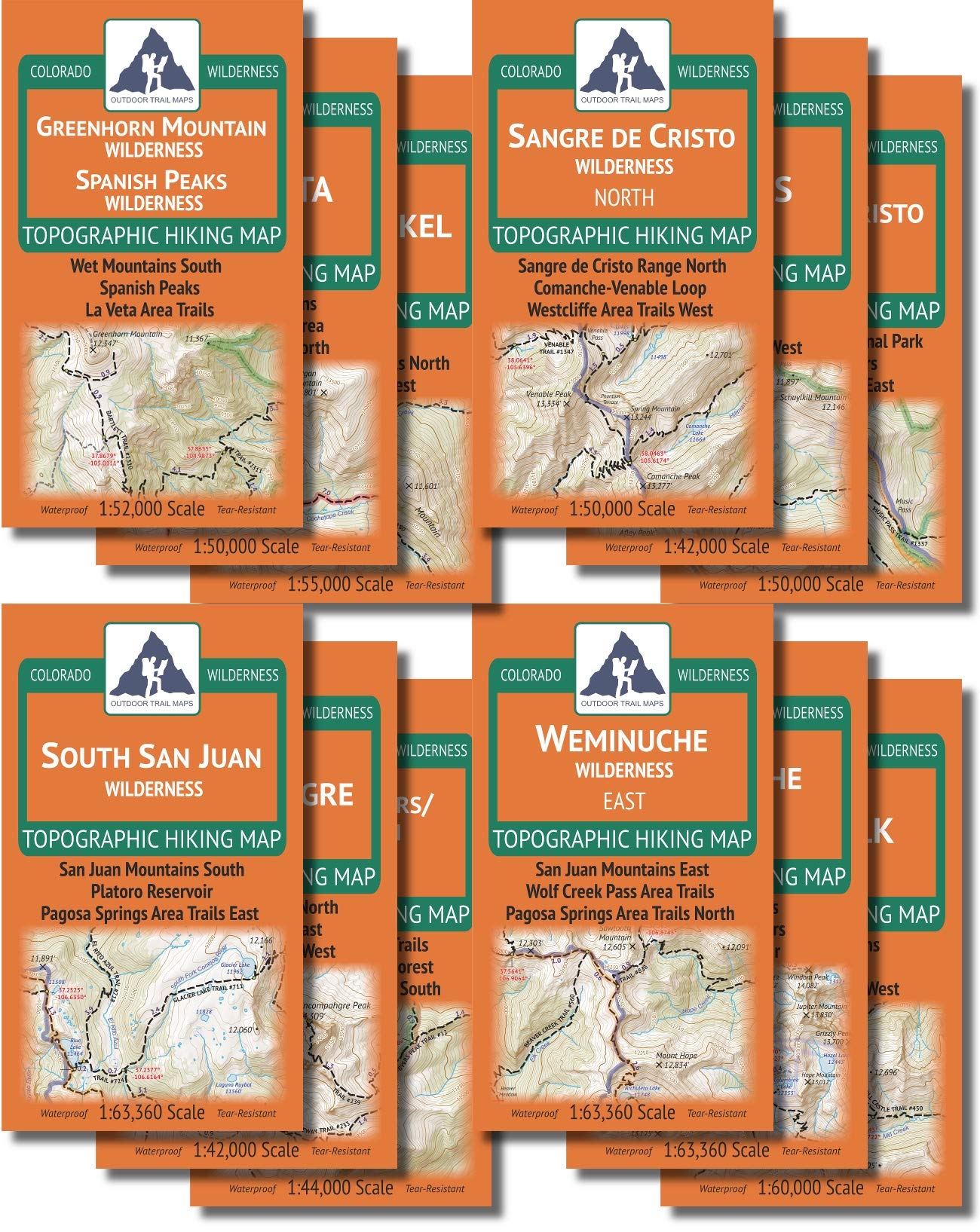 Colorado Wilderness Map Series Volume 2 - 12 Topographic Hiking Trail Maps (2019) for Backpacking, Camping & Outdoor Adventures