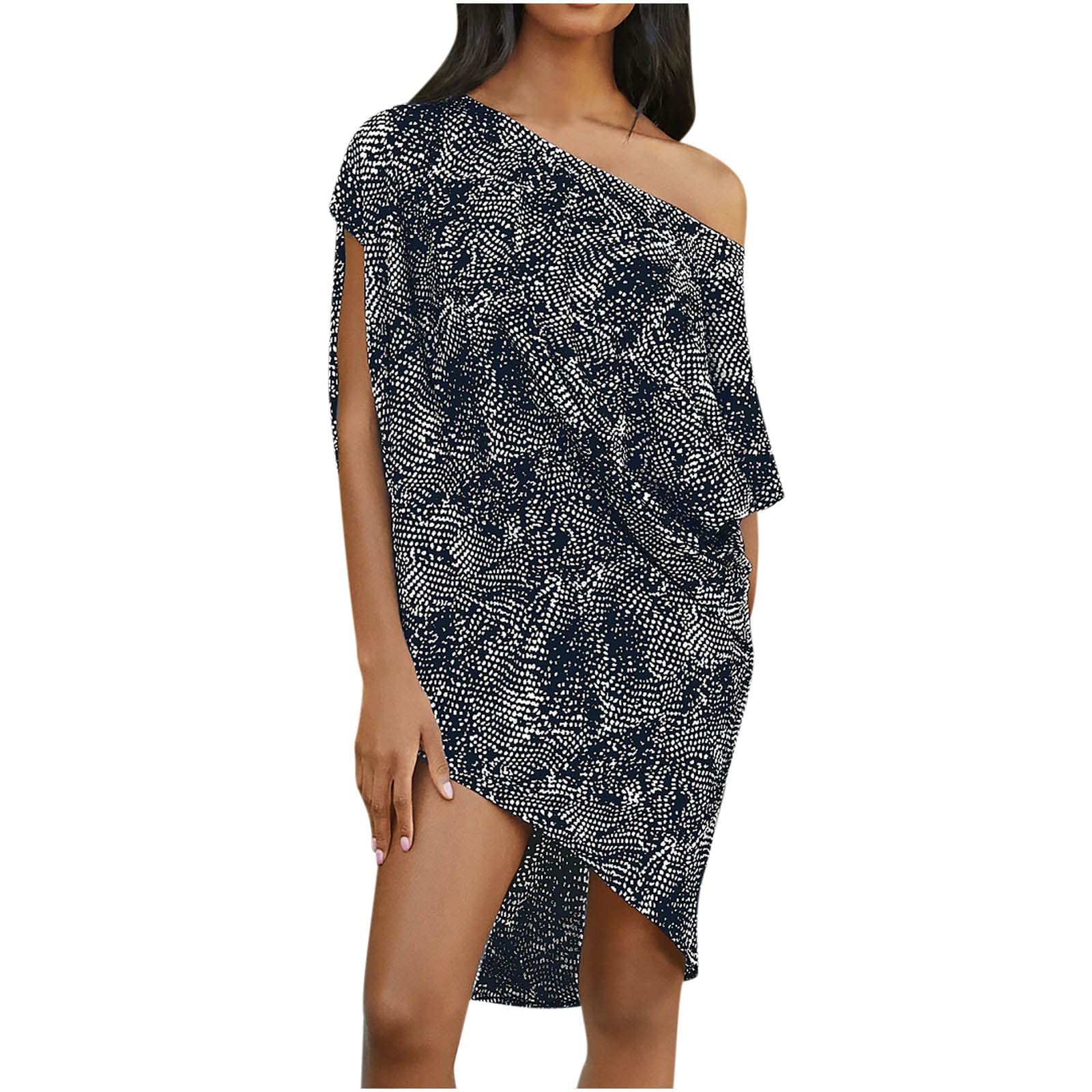 Trendy Women's Summer Dresses - Floral Print Long Cardigan Blouse & Loose Cover Up Tops with One Shoulder Design | Perfect for Beach Vacations, Date Nights and Casual Outings