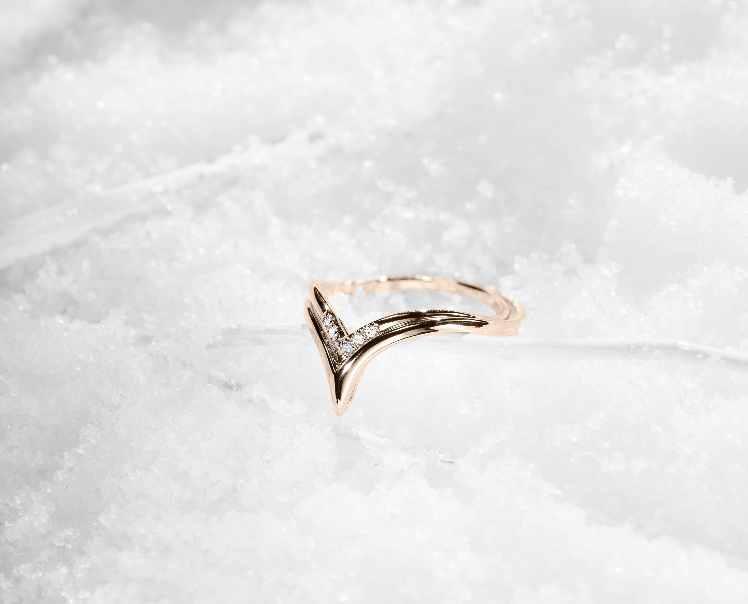 Majade 14K Yellow Gold Wedding Ring Set - Handmade Diamond V Chevron Engagement & Matching Bands for Couples | Minimalist Bridal Jewelry for Weddings, Anniversaries & Romantic Occasions