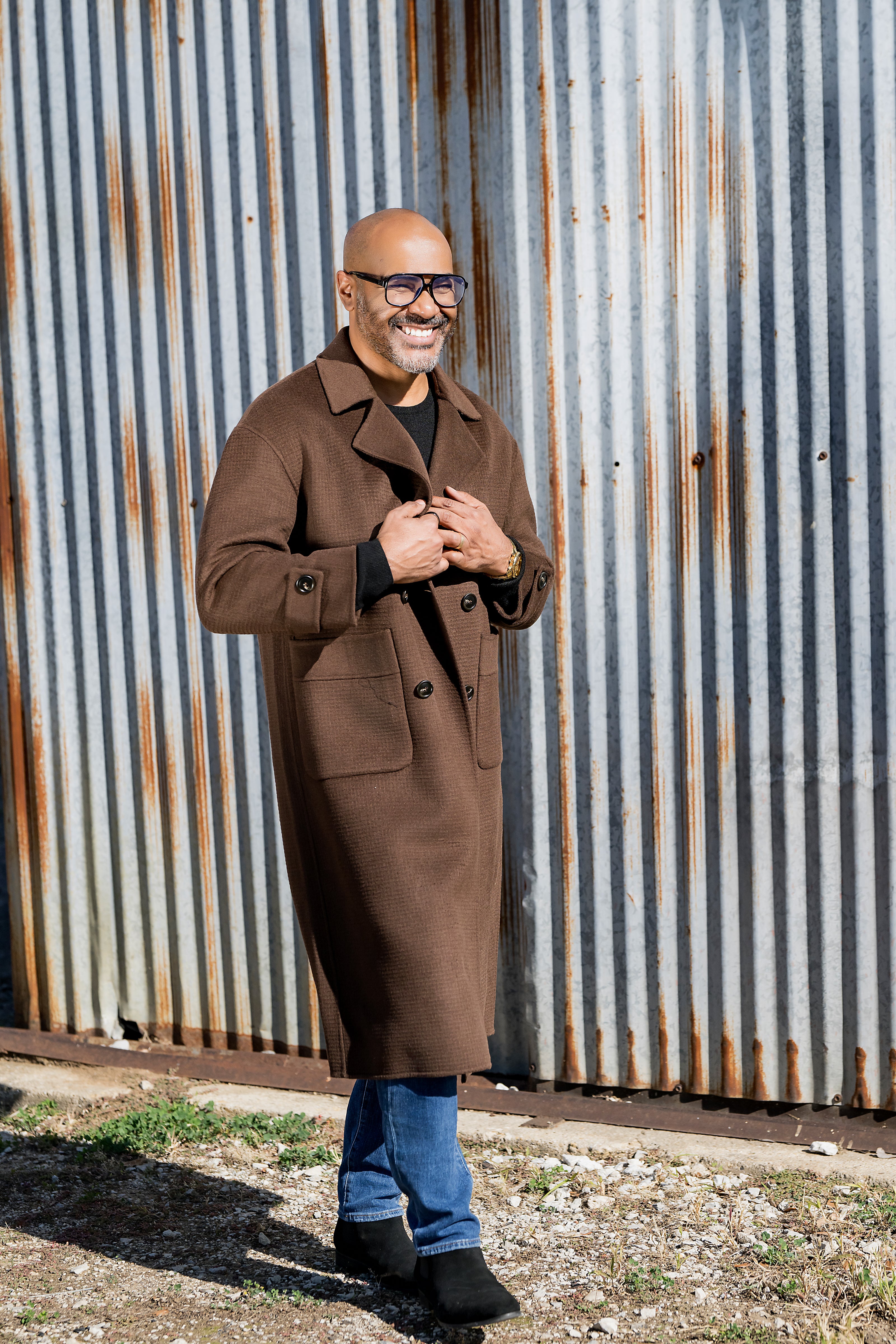 Double Breasted Overcoat for Men - Classic Brown Wool Coat | Winter Warm Trench Coat for Business, Office & Formal Occasions