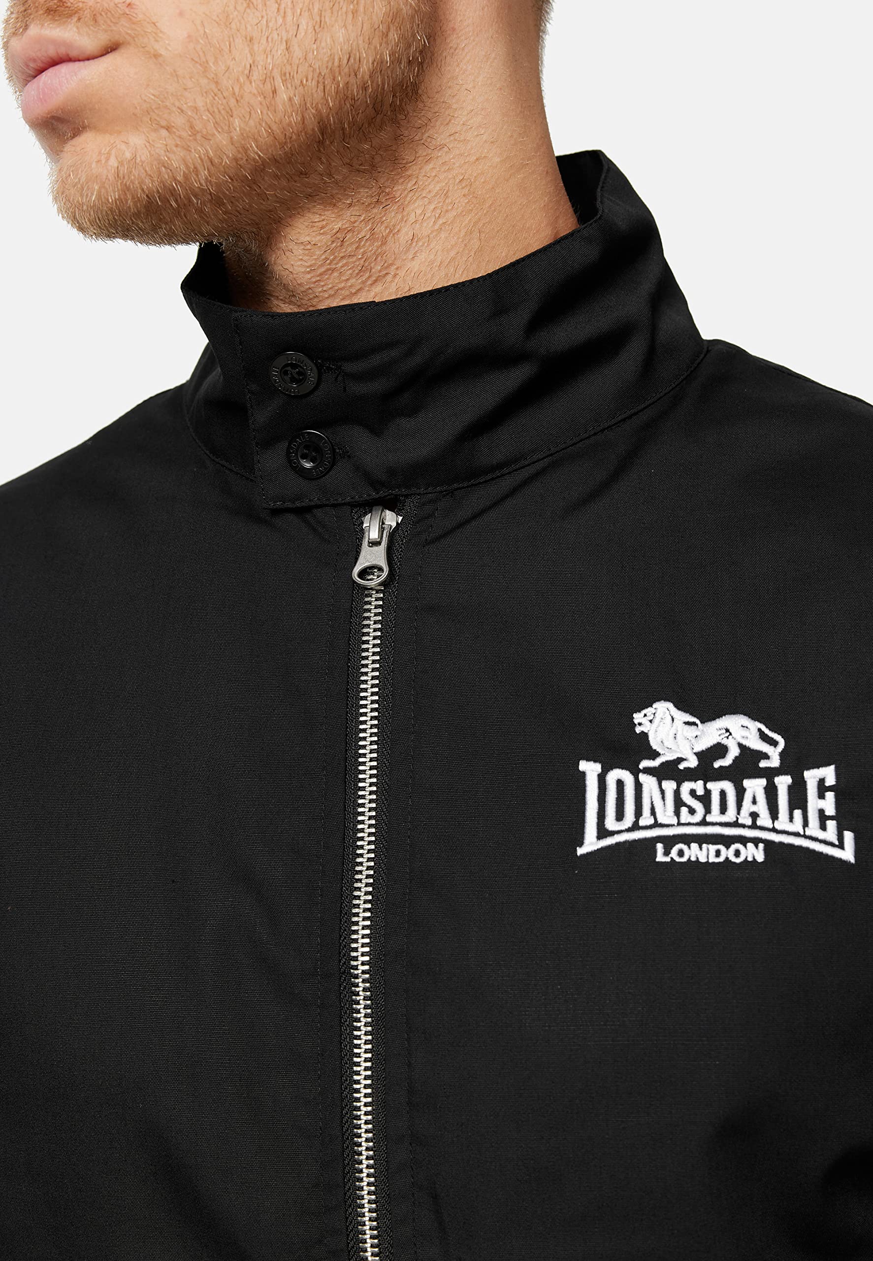 Lonsdale Men's Acton Jacket - Black, Size XL | Water-Resistant Winter Coat for Outdoor Activities & Casual Wear