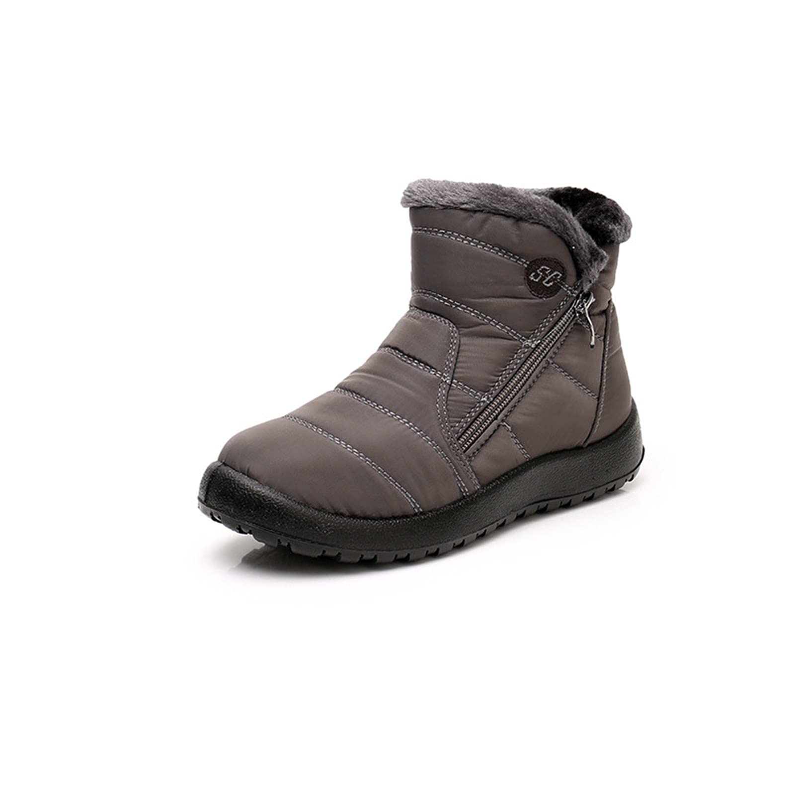 Women's Waterproof Snow Boots with Fuzzy Fur Lining - Anti-Slip Winter Ankle Boots for Hiking, Skiing & Outdoor Activities | Warm & Cozy for Cold Weather Adventures
