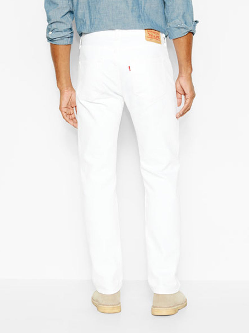 Levi's Men's 501 Original Fit Jeans - Classic Straight Leg Denim Pants in White for Casual Wear & Everyday Style