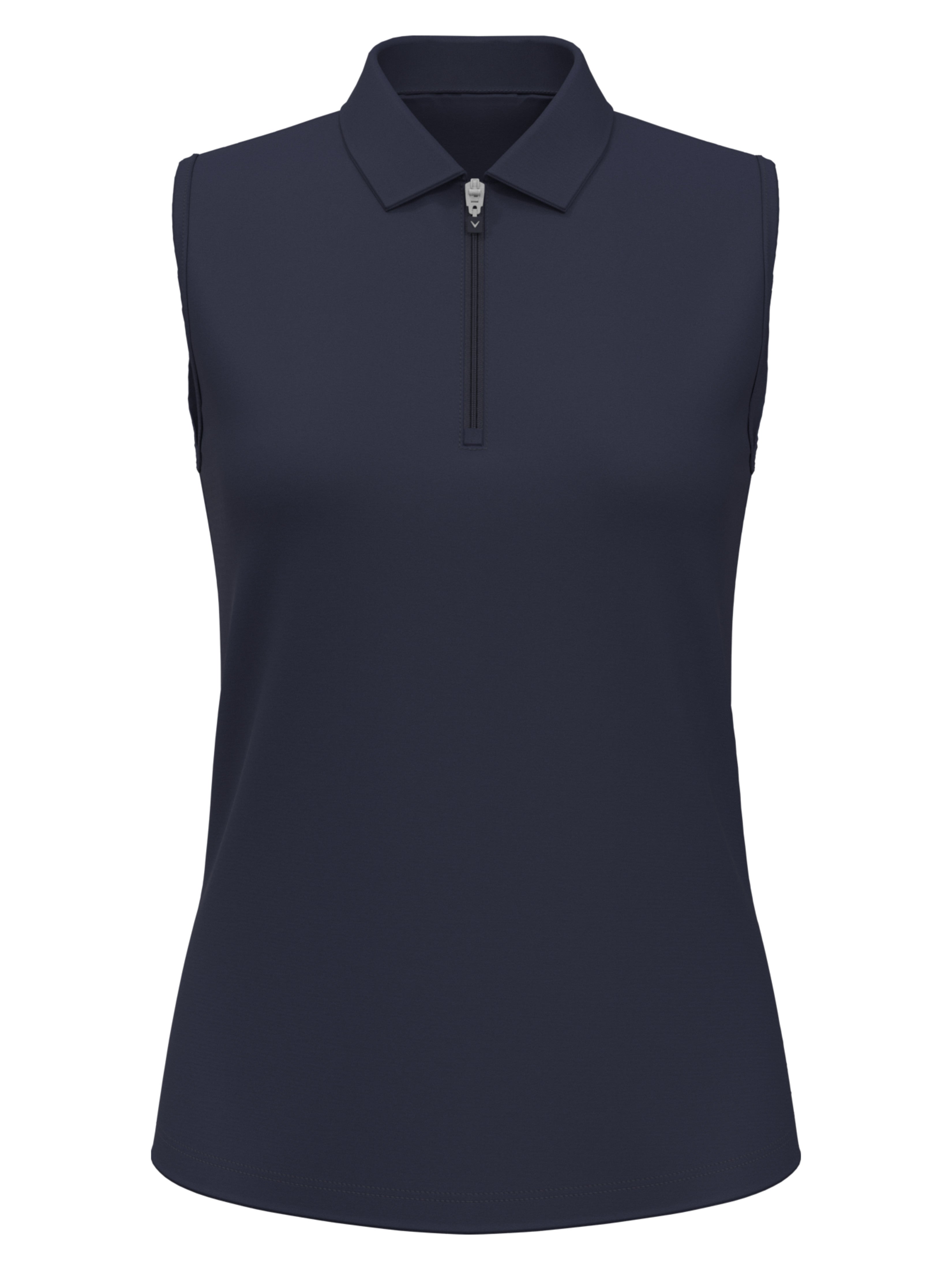 Women's 1/4 Zip Solid Sleeveless Golf Polo Shirt - Breathable Moisture-Wicking Performance Top for Golf, Tennis & Outdoor Activities