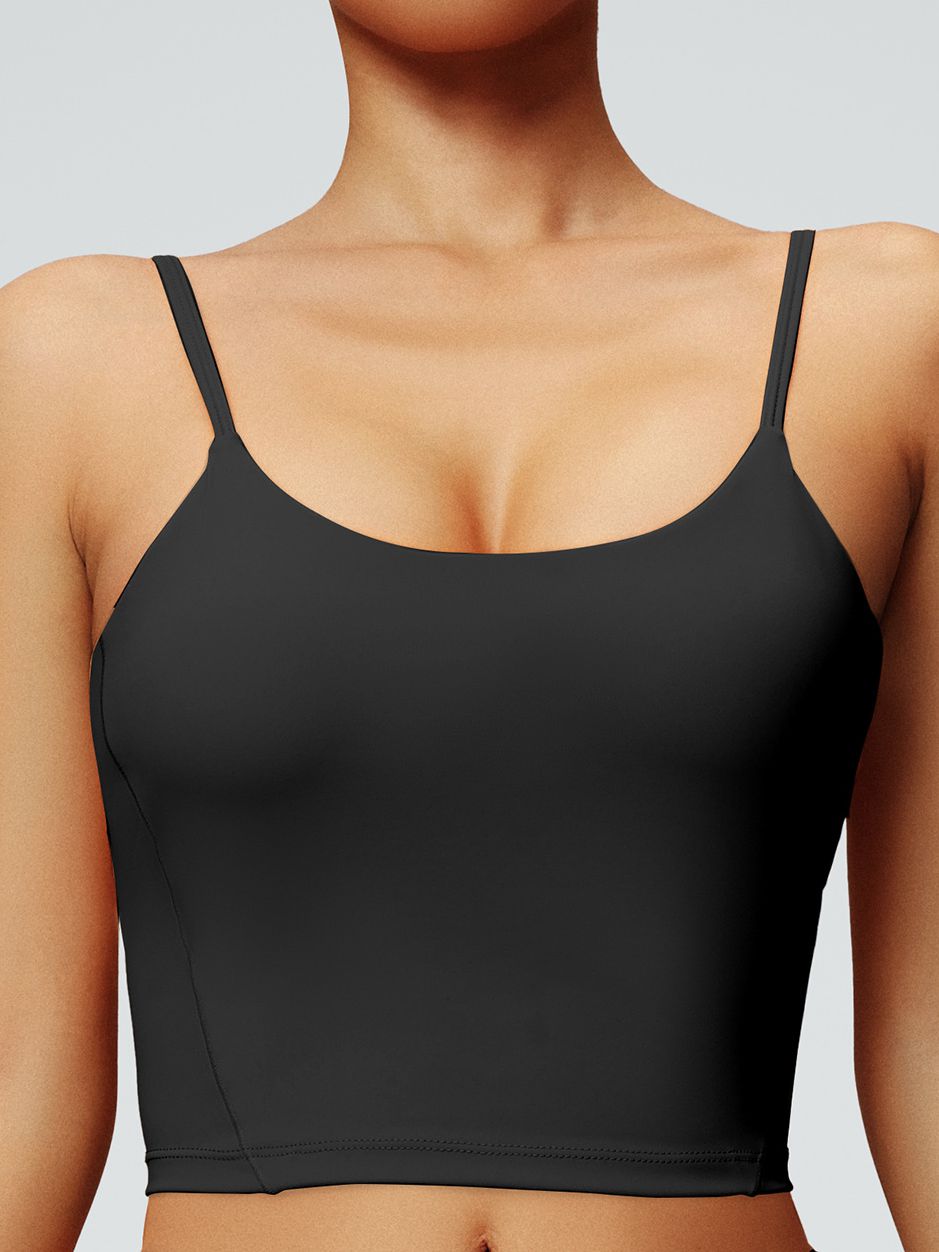 ZASUWA Women's U Neck Backless Adjustable Strap Solid Color Sports Bra - Perfect for Yoga, Gym & Running Workouts