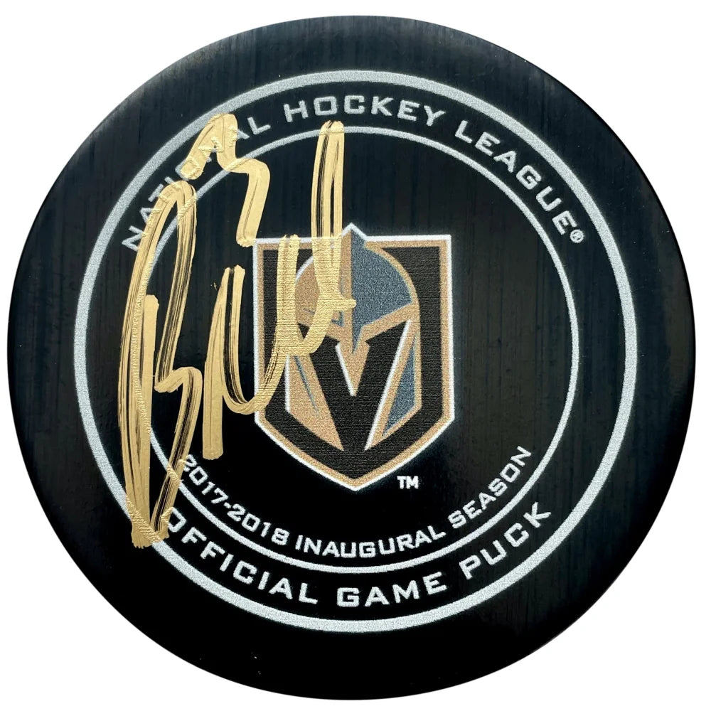 Brayden McNabb Autographed Vegas Golden Knights 2017-2018 Game Puck - Signed Collectible Hockey Puck from 1st VGK Season - Perfect for NHL Memorabilia Collections & Hockey Fan Gifts