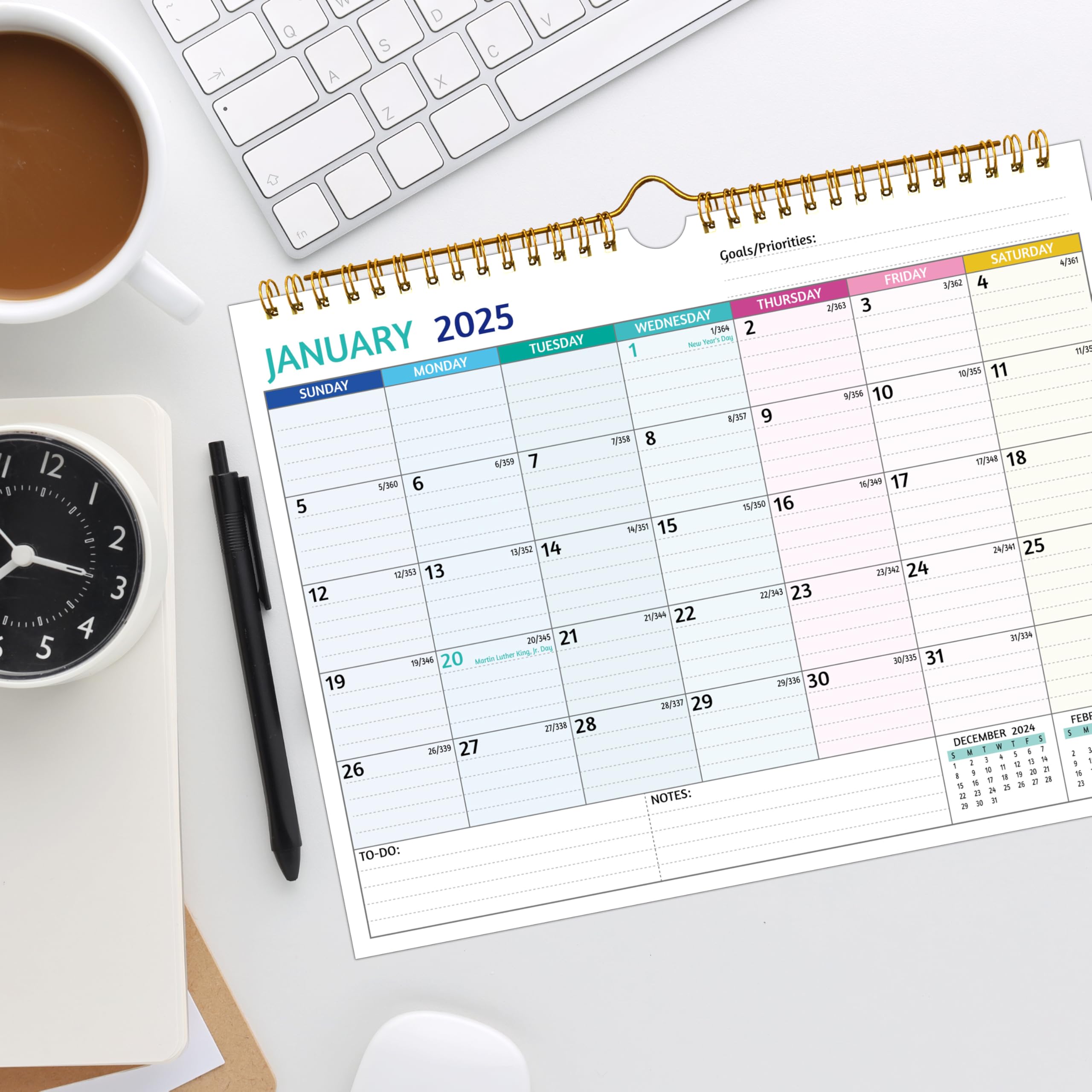2025-2026 Wall Calendar | 2 Year Monthly Planner Jan 2025-Dec 2026 | 11